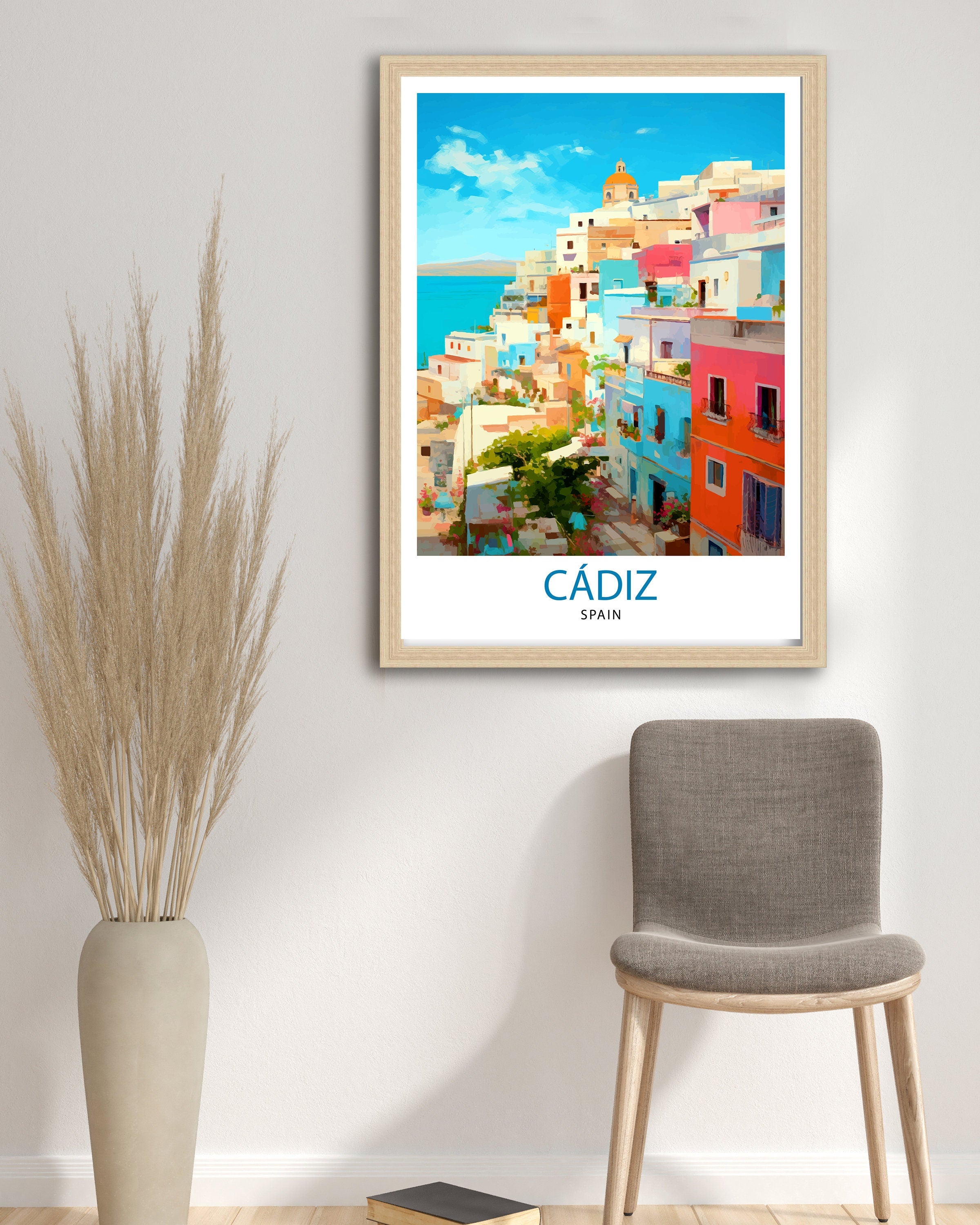 Cadiz Spain Travel Print Cadiz Wall Decor Cadiz Home Living Decor Cadiz Illustration Travel Poster Gift for Cadiz Spain Home Decor