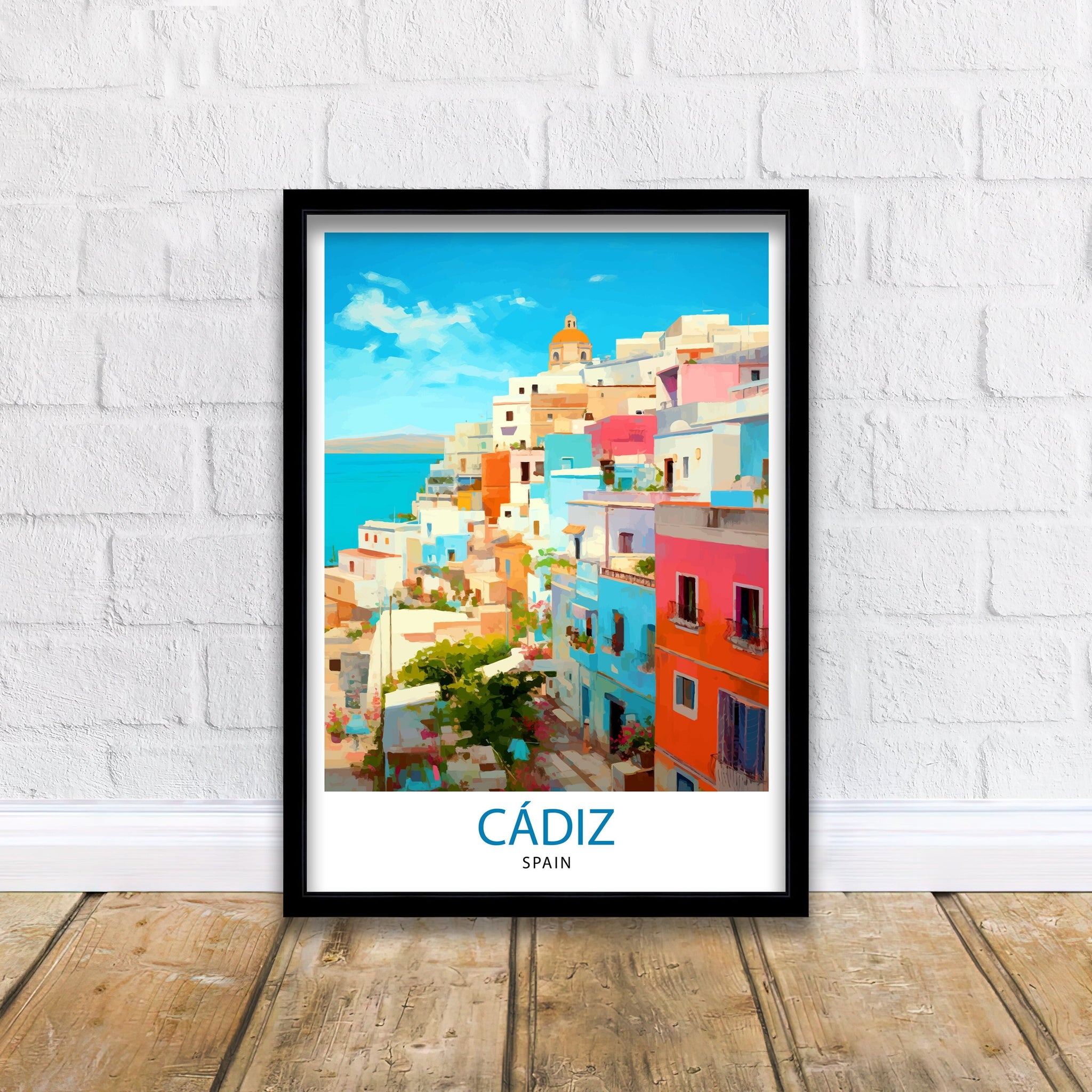 Cadiz Spain Travel Print Cadiz Wall Decor Cadiz Home Living Decor Cadiz Illustration Travel Poster Gift for Cadiz Spain Home Decor