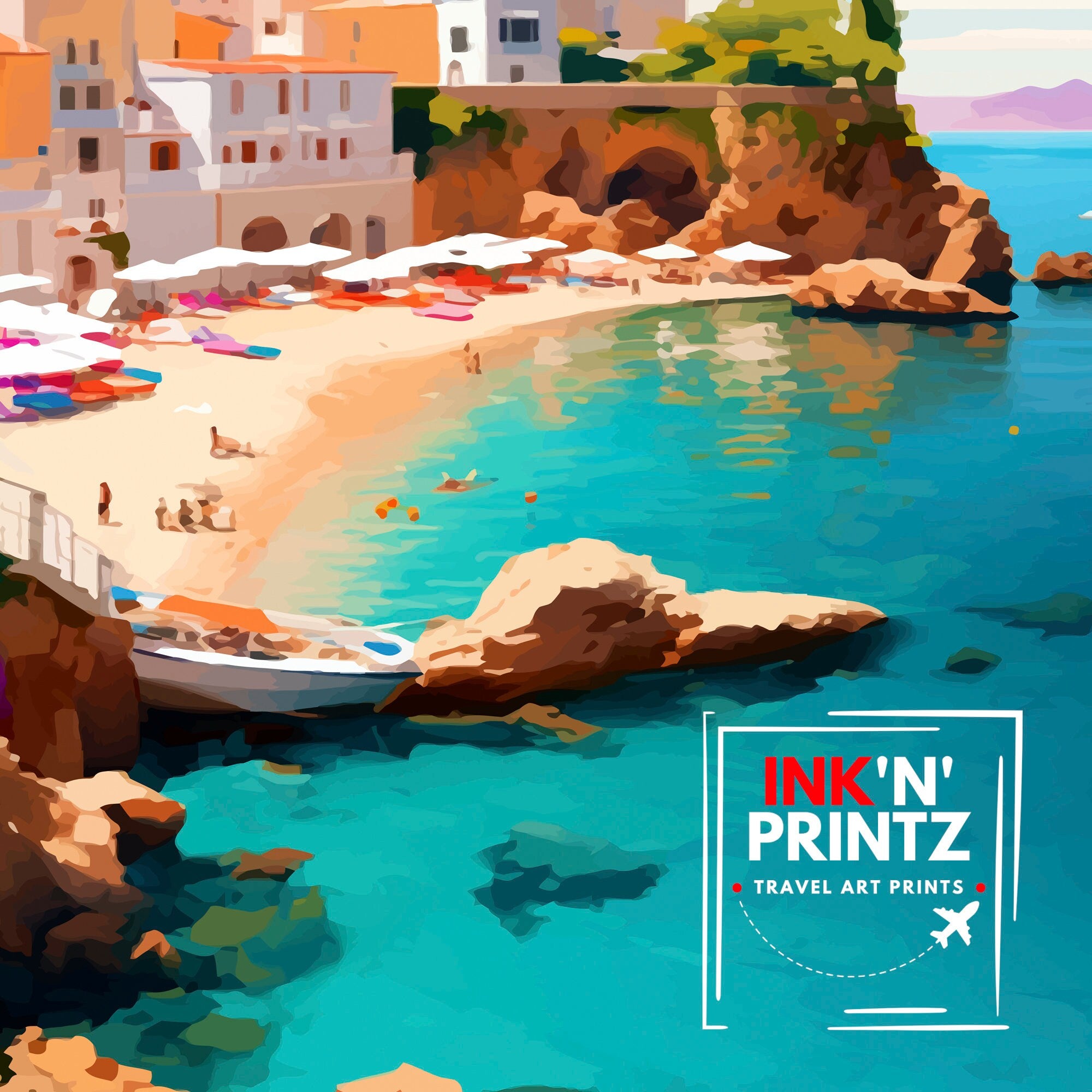 Costa Brava Spain Travel Print Costa Brava Wall Decor Costa Brava Home Living Decor Costa Brava Illustration, Travel Poster Gift