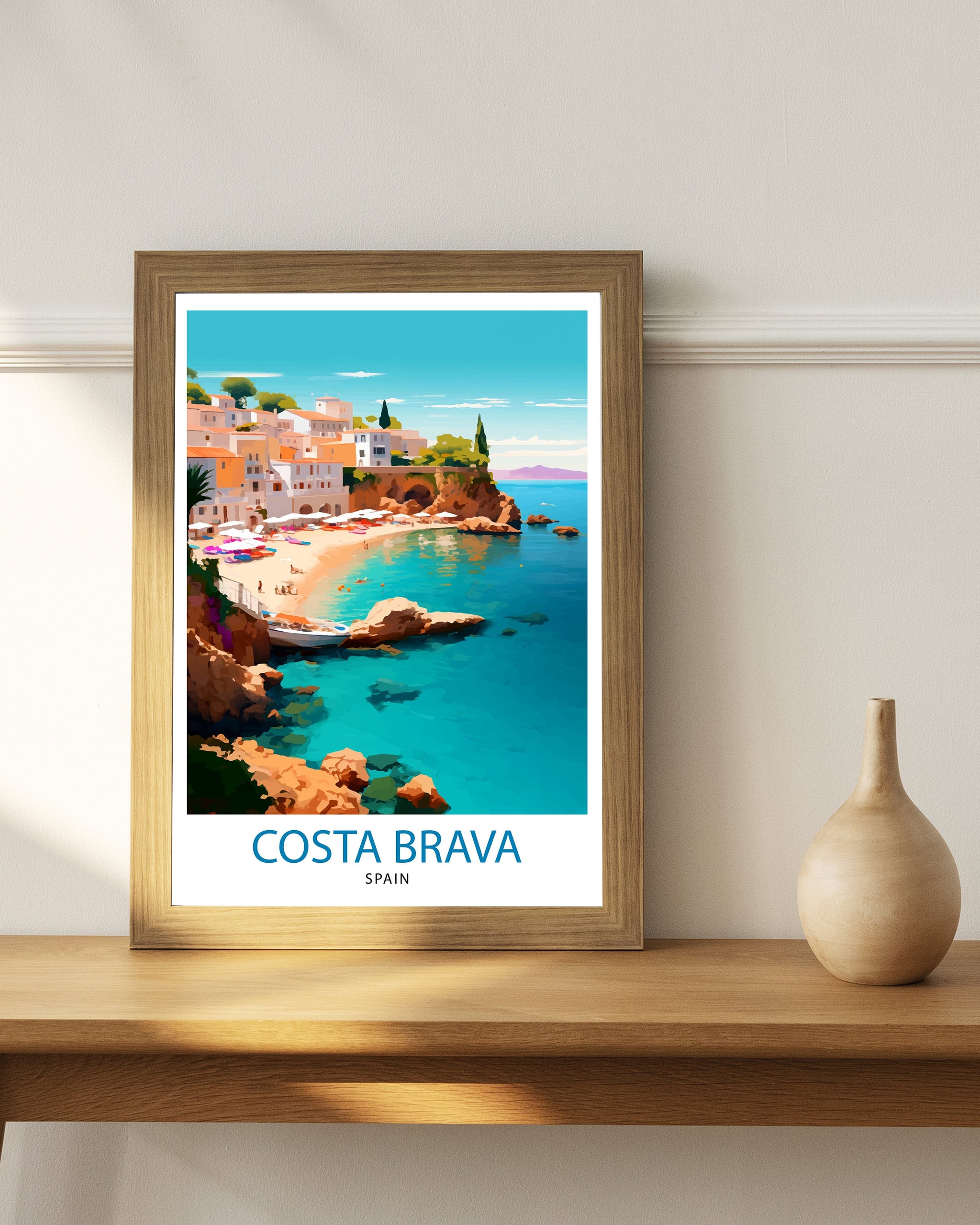Costa Brava Spain Travel Print Costa Brava Wall Decor Costa Brava Home Living Decor Costa Brava Illustration, Travel Poster Gift