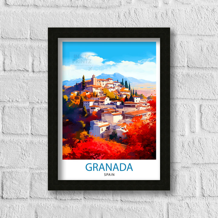 Granada Spain Travel Poster Granada Wall Art Spain Travel Poster Granada Home Decor Granada Spain Illustration Travel Posters