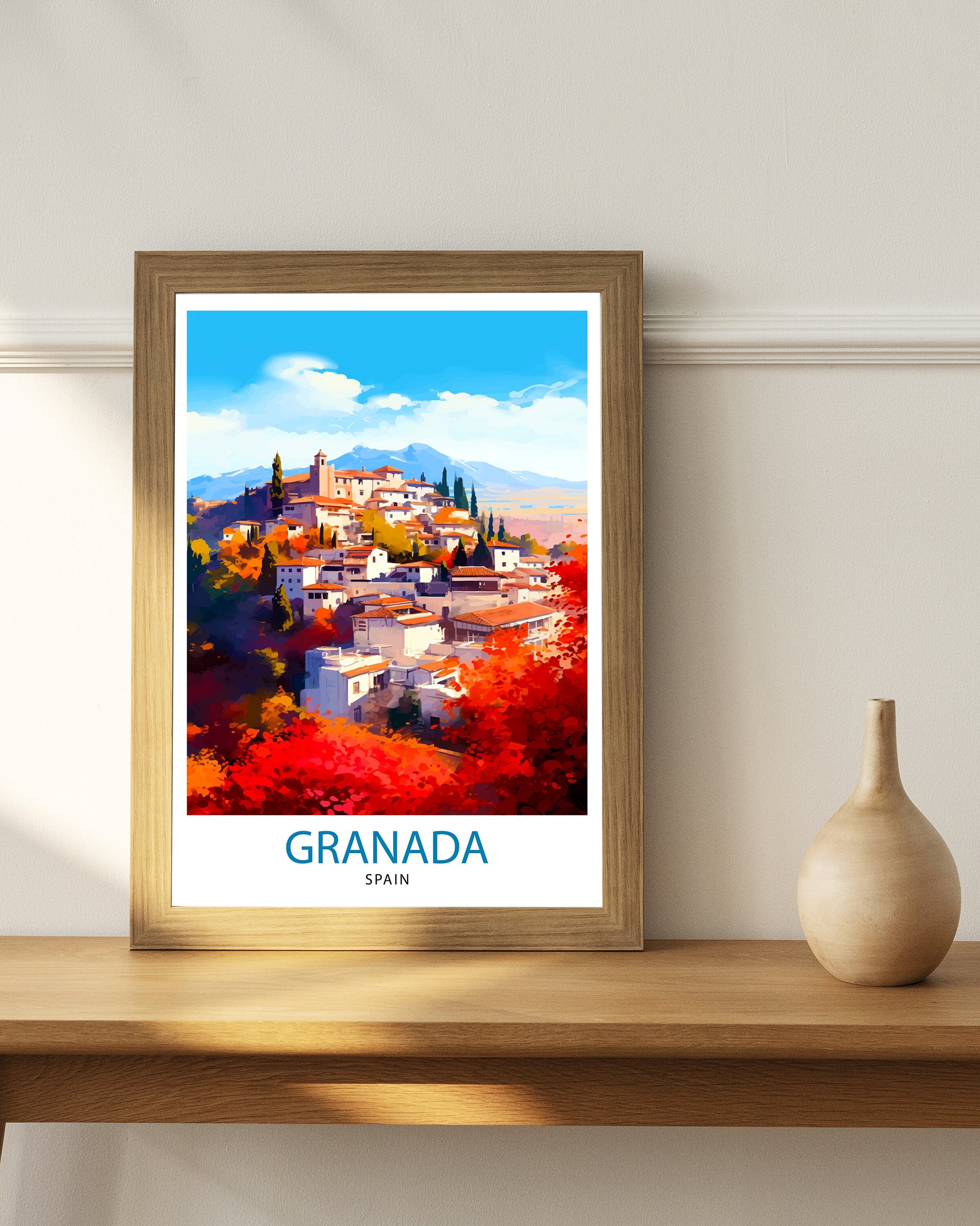 Granada Spain Travel Print Granada Wall Art Spain Travel Poster Granada Home Decor Granada Spain Illustration Travel Prints