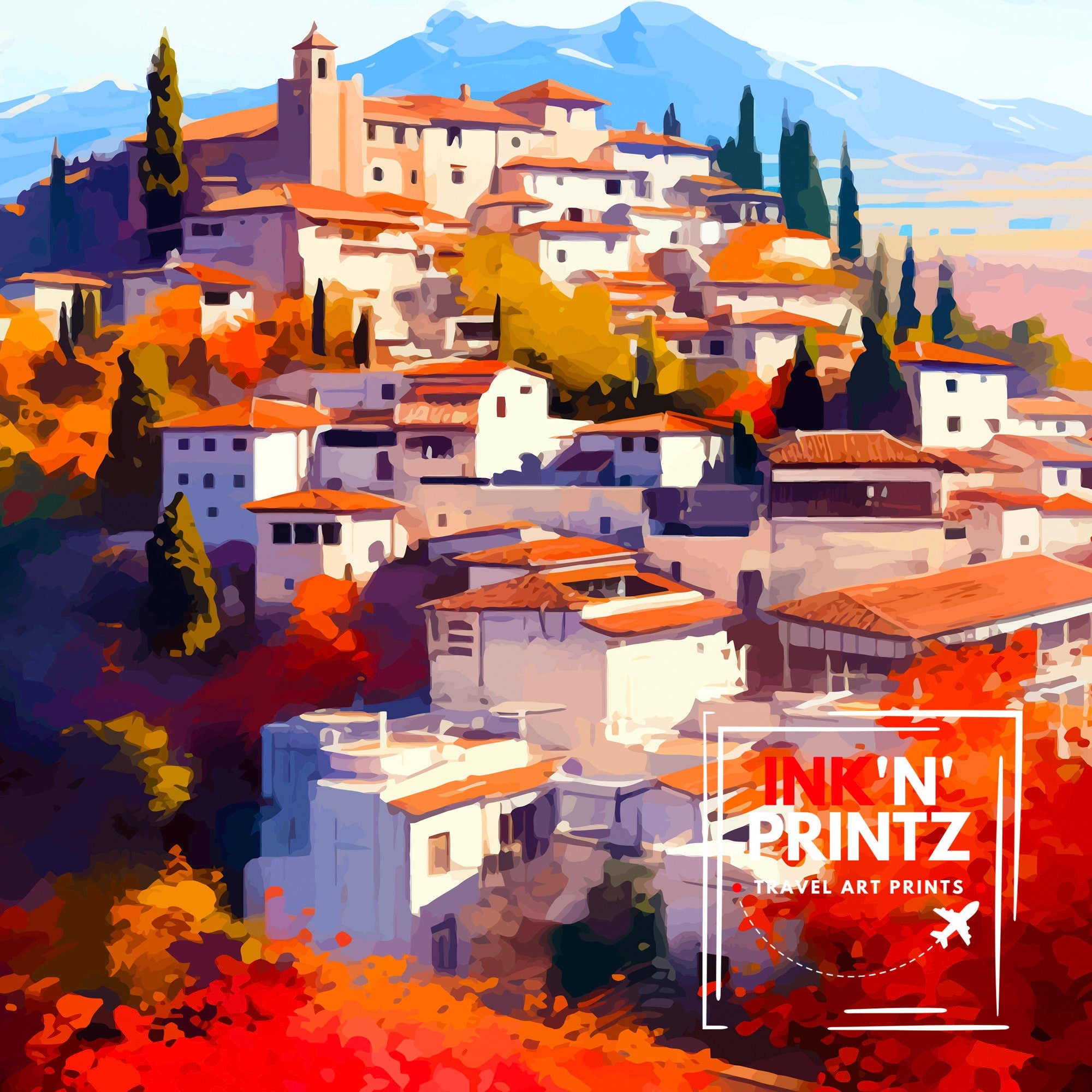 Granada Spain Travel Print Granada Wall Art Spain Travel Poster Granada Home Decor Granada Spain Illustration Travel Prints