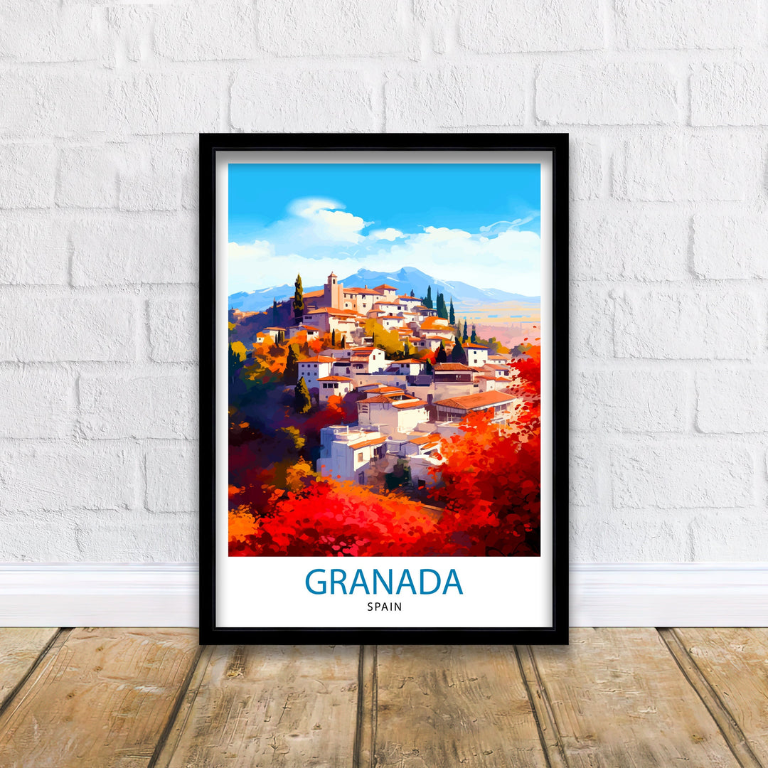 Granada Spain Travel Poster Granada Wall Art Spain Travel Poster Granada Home Decor Granada Spain Illustration Travel Posters