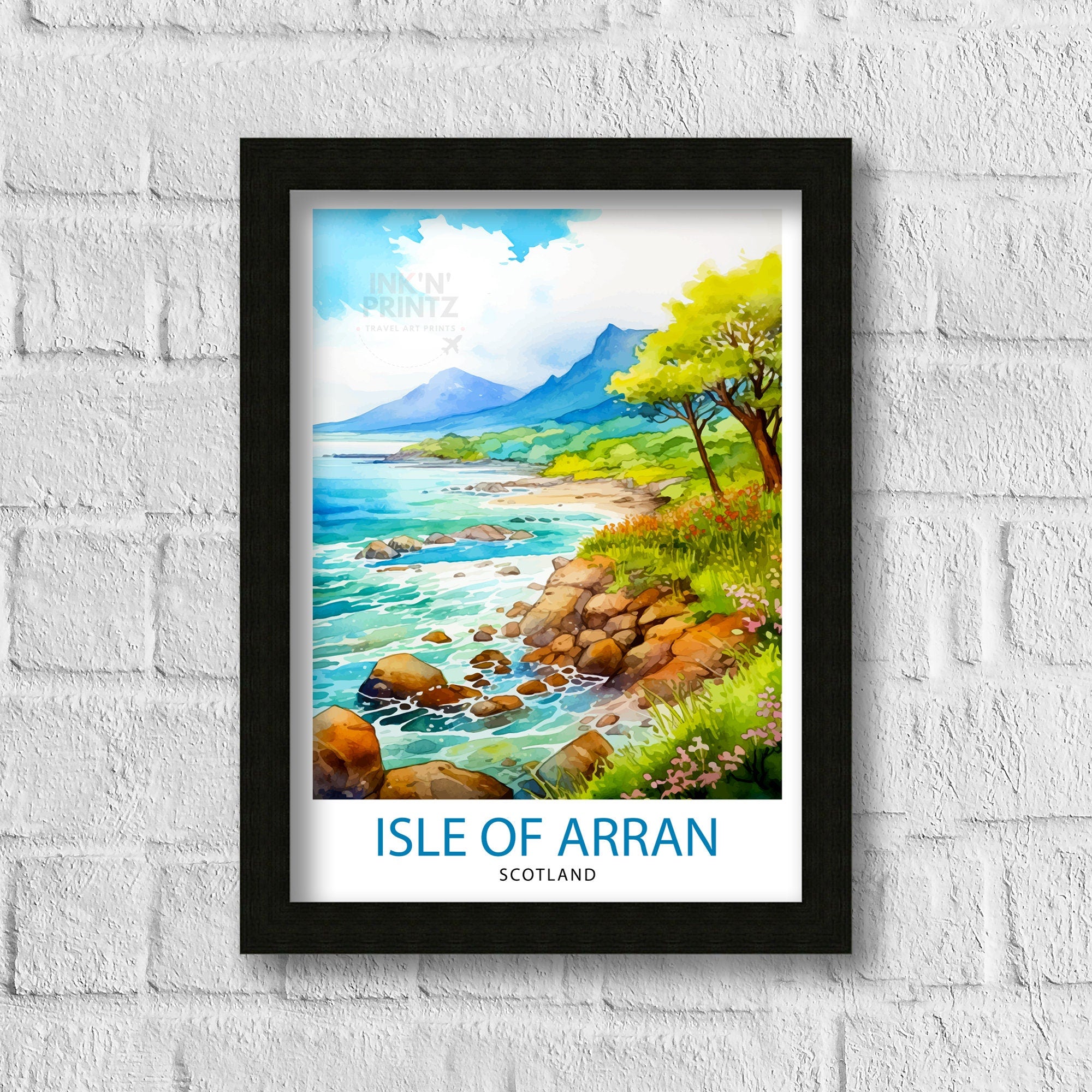 Isle of Arran Scotland Travel Print Arran Wall Decor Arran Home Living Decor Arran Scotland Illustration Travel Poster Gift for Arran