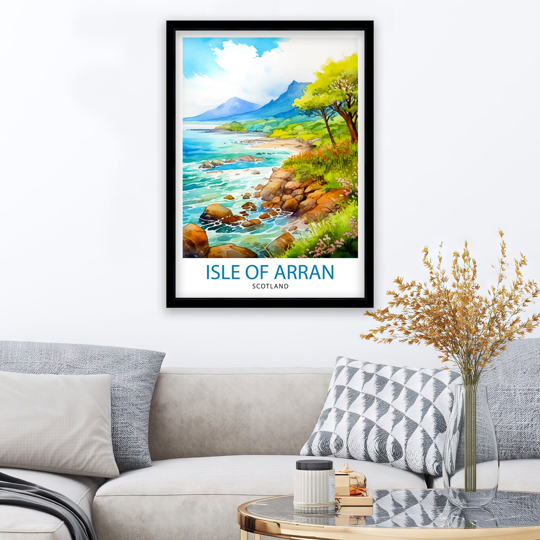 Isle of Arran Scotland Travel Print Arran Wall Decor Arran Home Living Decor Arran Scotland Illustration Travel Poster Gift for Arran