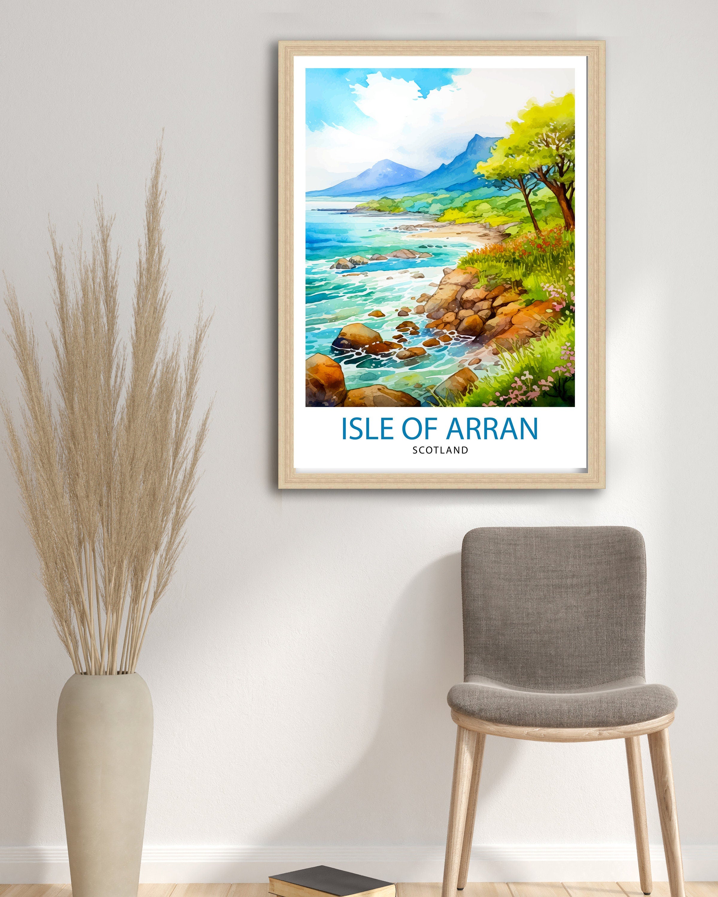 Isle of Arran Scotland Travel Print Arran Wall Decor Arran Home Living Decor Arran Scotland Illustration Travel Poster Gift for Arran
