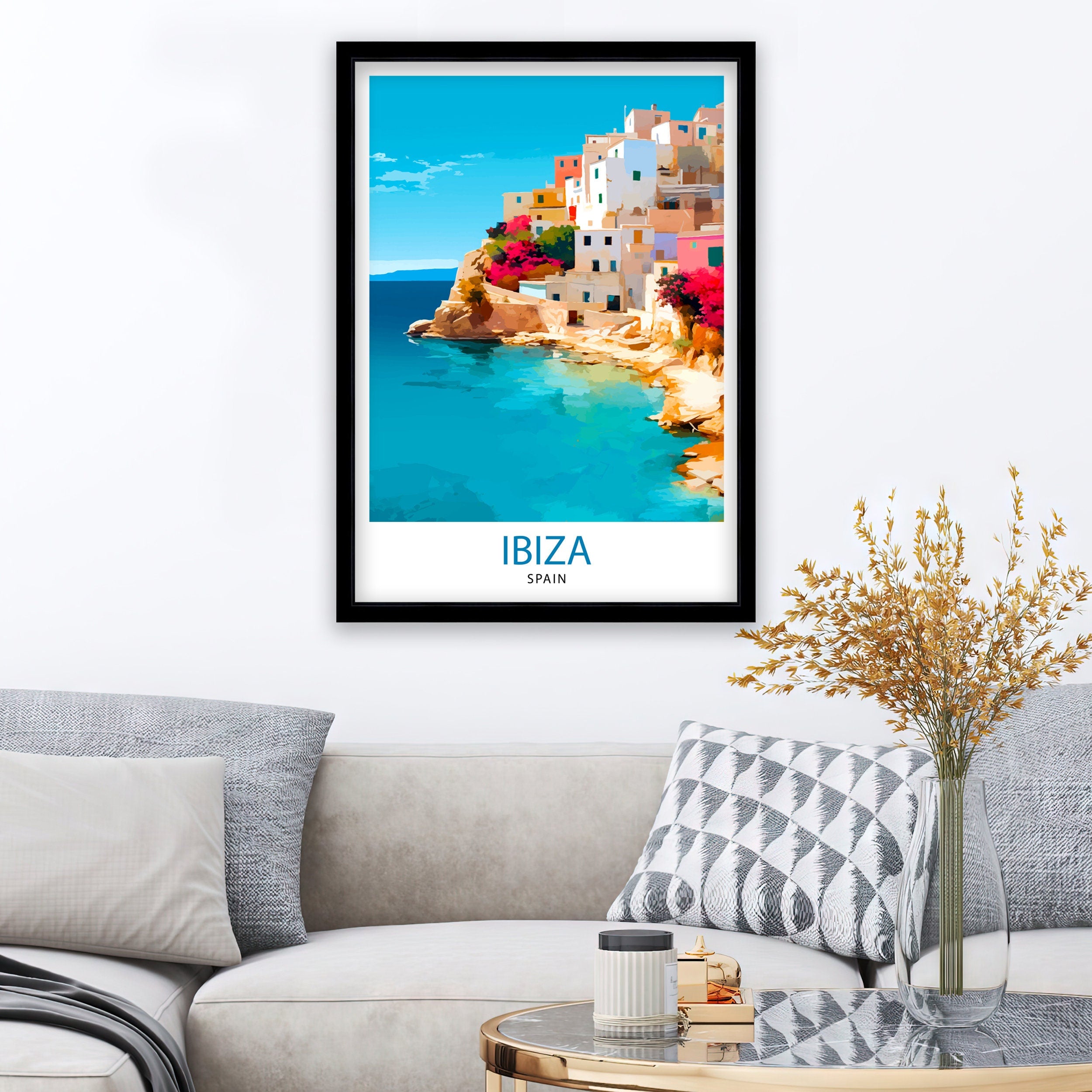 Ibiza Travel Print Ibiza Wall Art Ibiza Home Decor Ibiza Illustration Travel Poster Gift For Ibiza Lovers Spain Travel Print