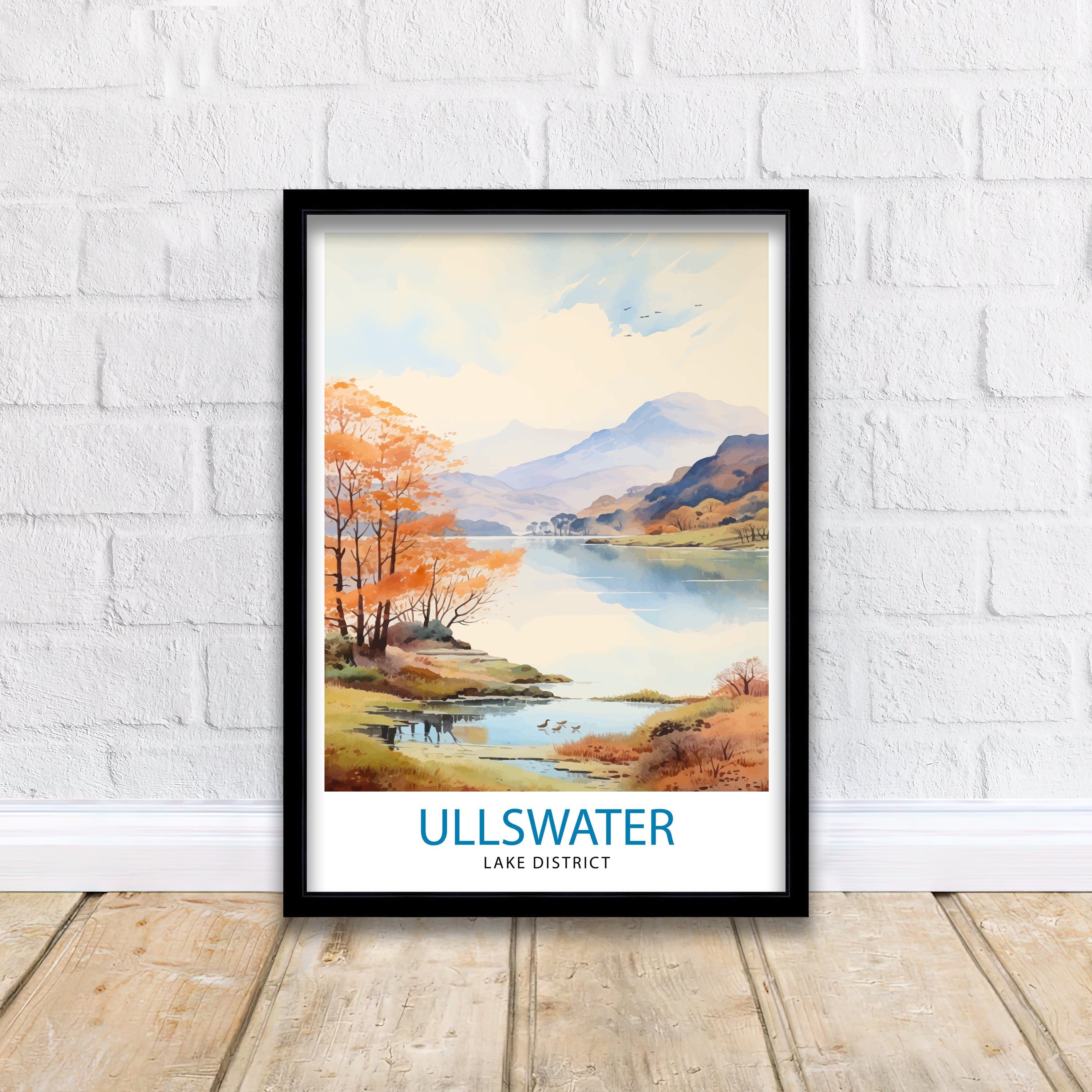 Ullswater Lake District Travel Print Lake District Wall Decor Ullswater Home Living Decor Ullswater Illustration Travel Poster Gift for