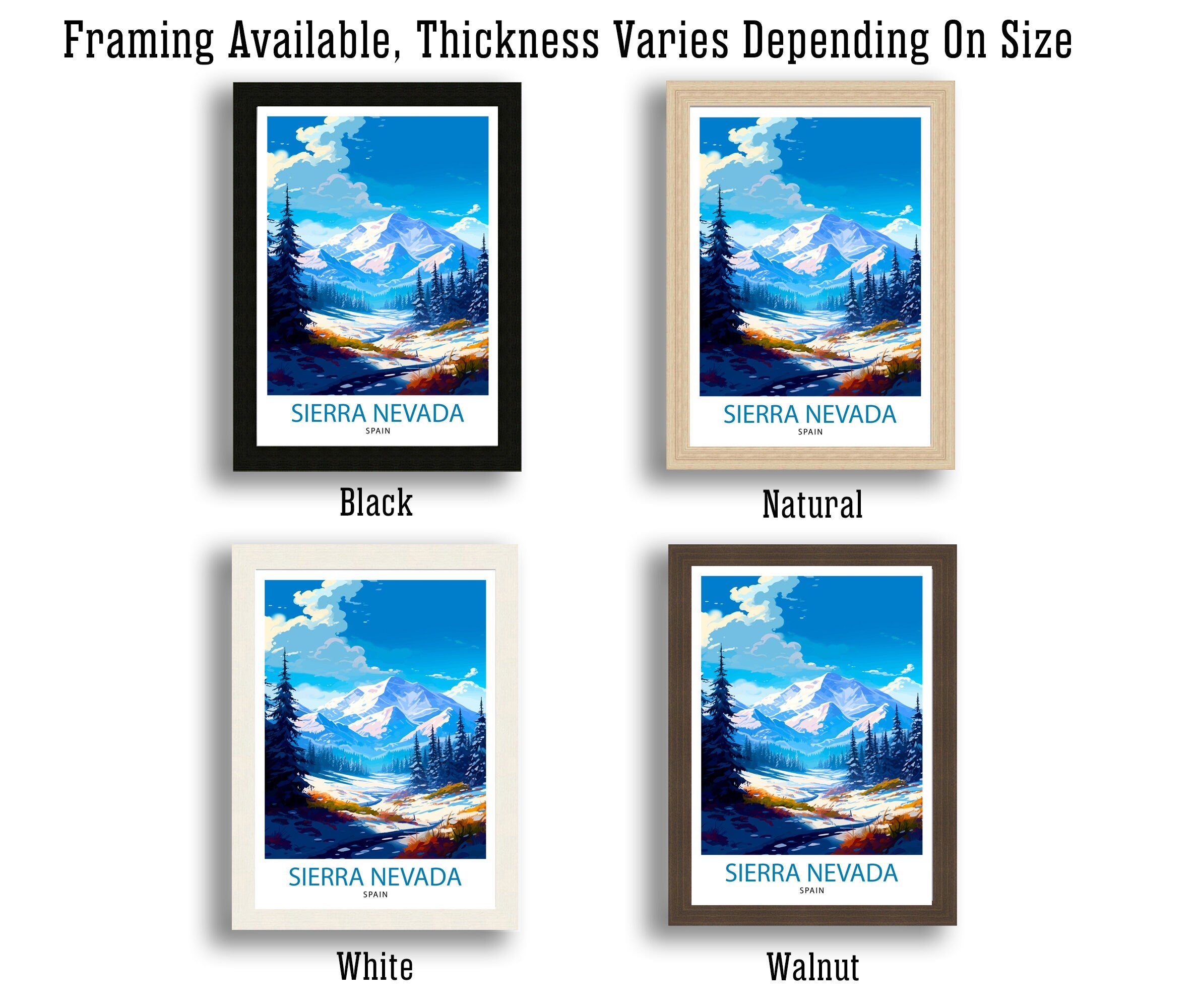 Sierra Nevada Travel Print Sierra Nevada Wall Decor Sierra Nevada Poster Travel Prints Sierra Nevada Art Print Sierra Nevada Illustration