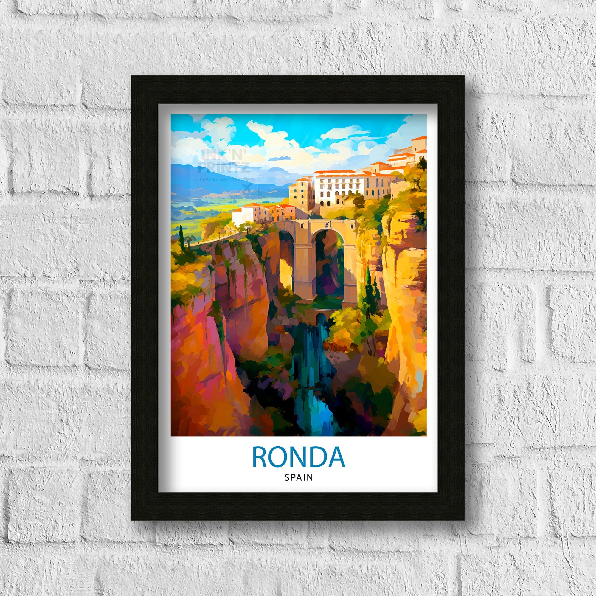 Ronda Spain Travel Print Ronda Wall Decor Ronda Poster Spain Travel Prints Ronda Art Print Ronda Illustration Ronda Wall Art