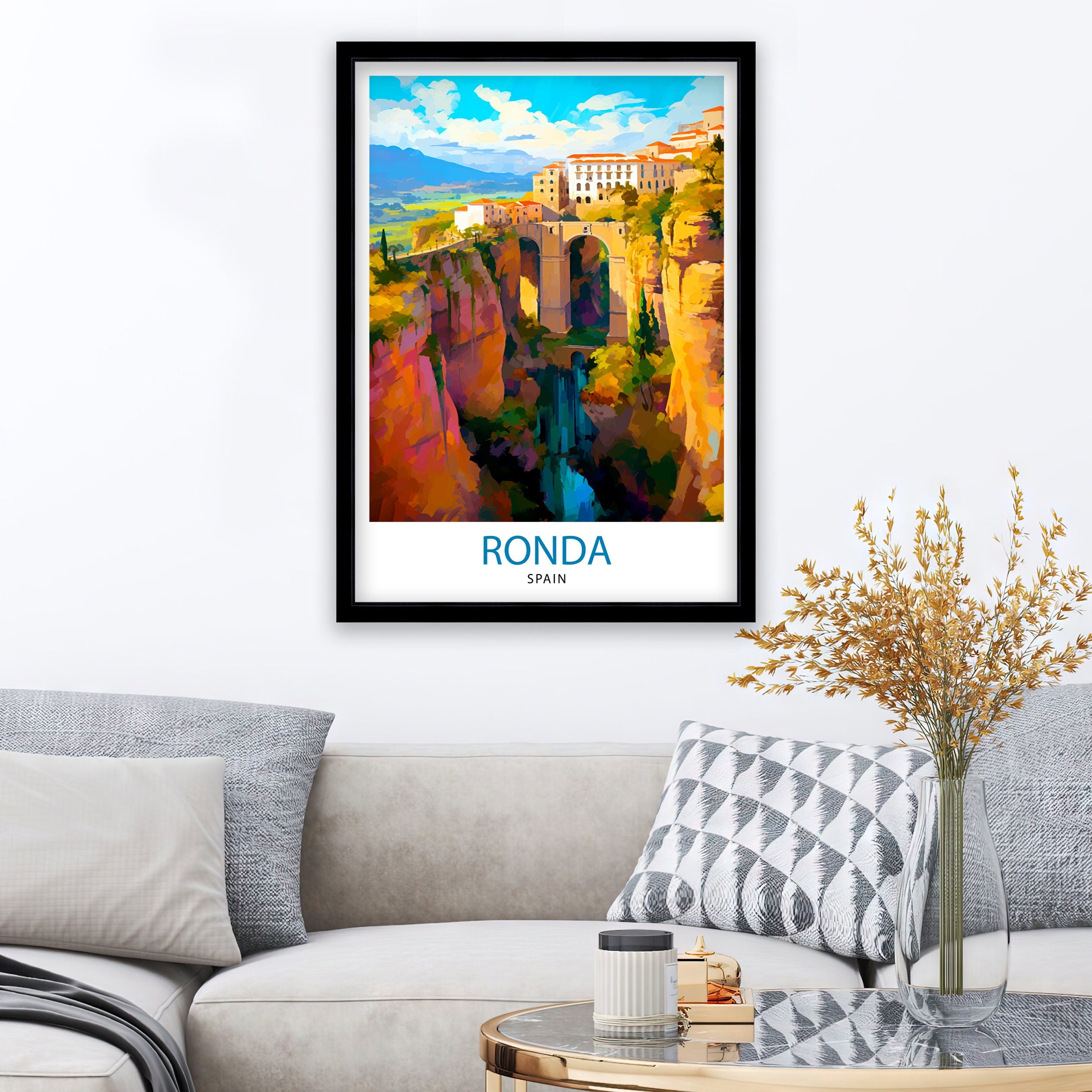 Ronda Spain Travel Print Ronda Wall Decor Ronda Poster Spain Travel Prints Ronda Art Print Ronda Illustration Ronda Wall Art
