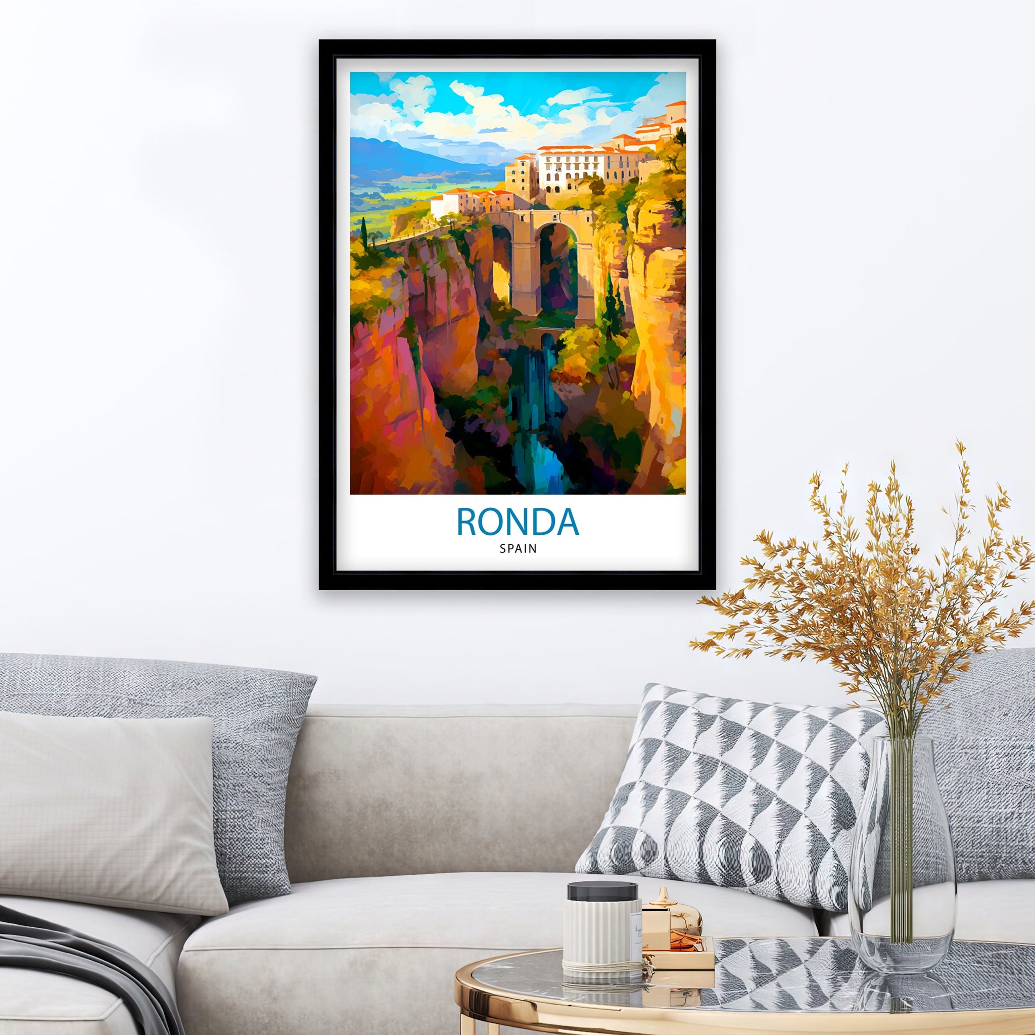 Ronda Spain Travel Print Ronda Wall Decor Ronda Poster Spain Travel Prints Ronda Art Print Ronda Illustration Ronda Wall Art