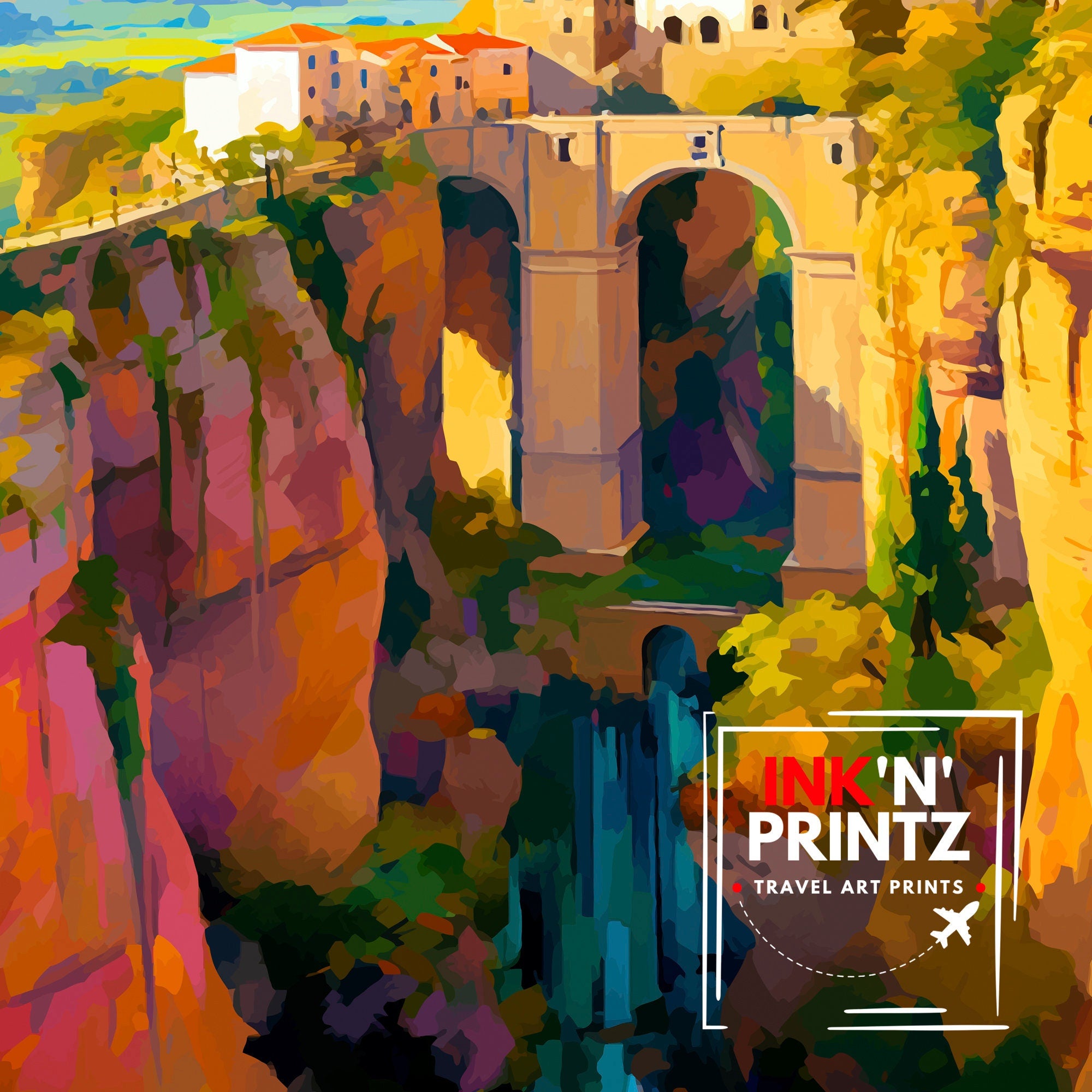 Ronda Spain Travel Print Ronda Wall Decor Ronda Poster Spain Travel Prints Ronda Art Print Ronda Illustration Ronda Wall Art