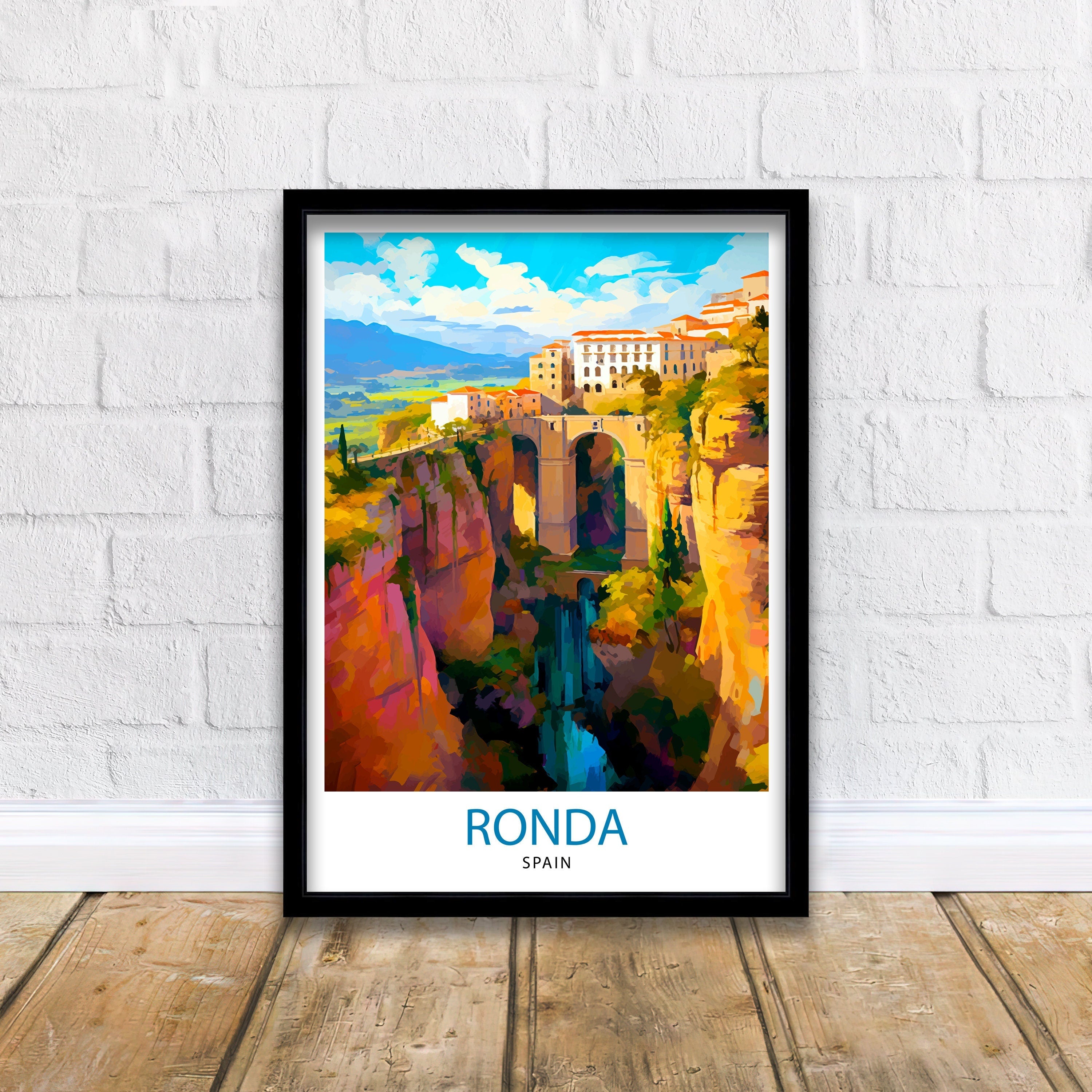 Ronda Spain Travel Print Ronda Wall Decor Ronda Poster Spain Travel Prints Ronda Art Print Ronda Illustration Ronda Wall Art