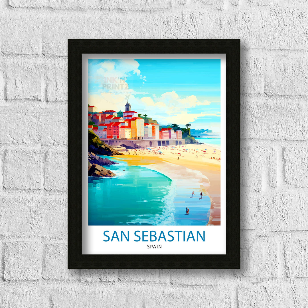 San Sebastian Spain Travel Poster San Sebastian