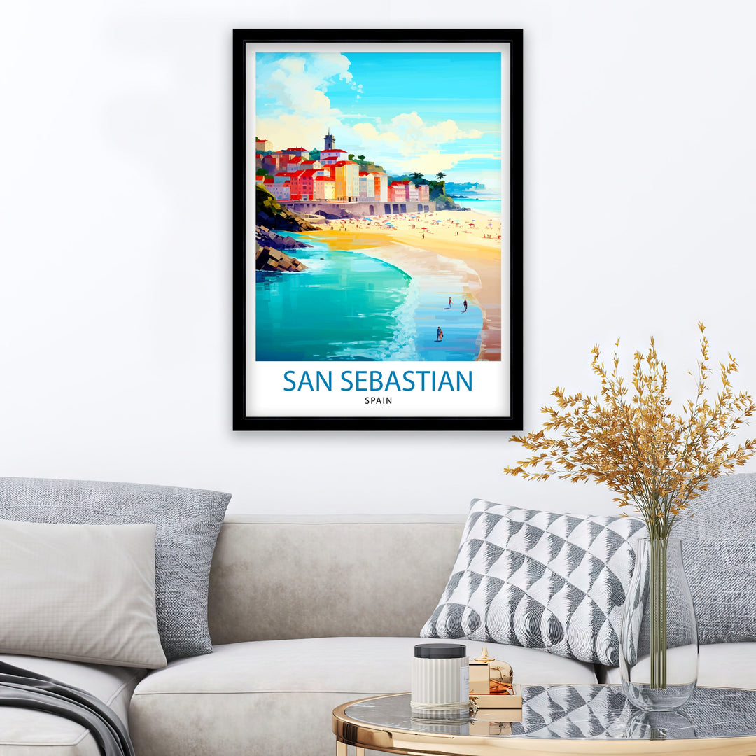 San Sebastian Spain Travel Poster San Sebastian