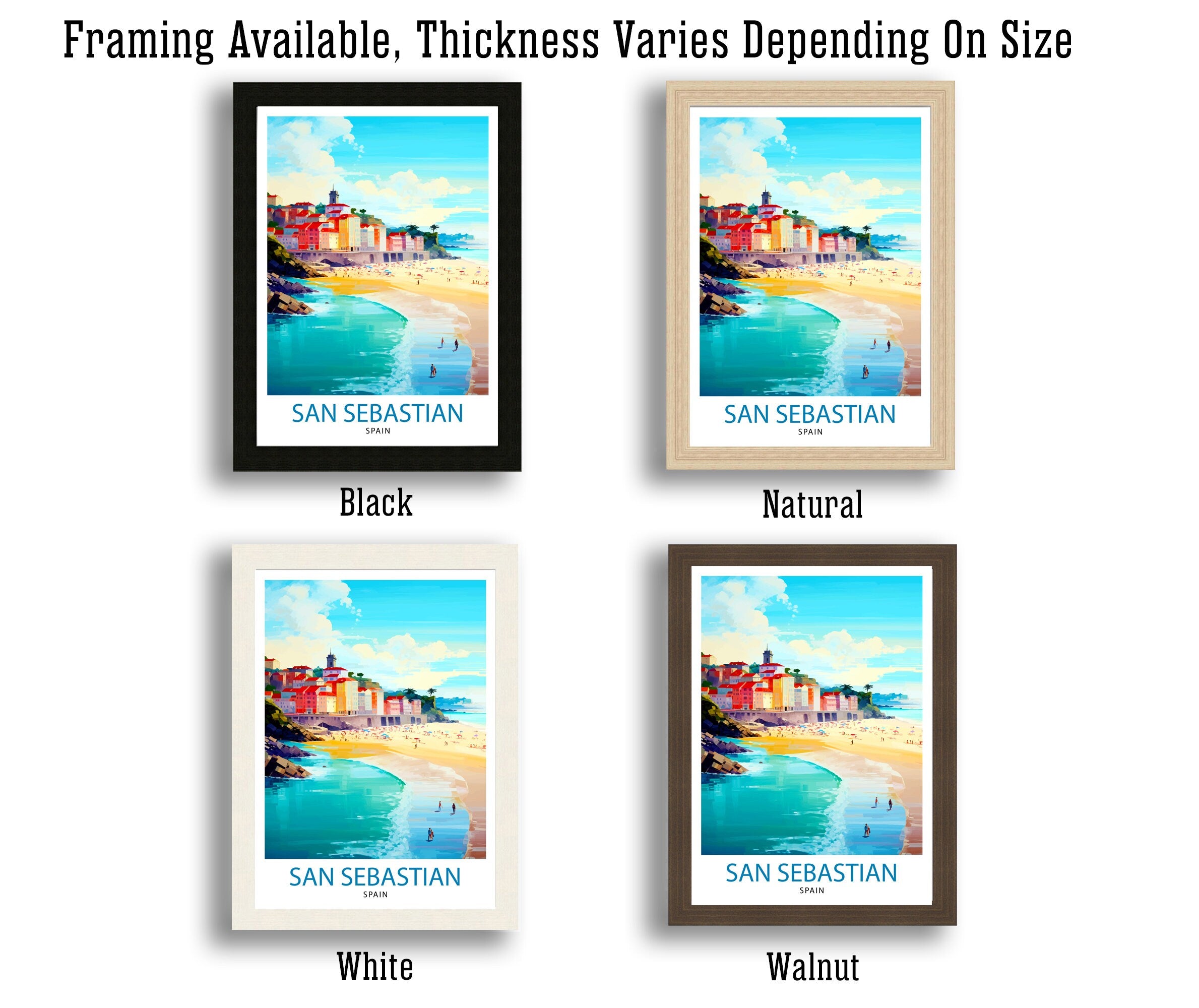 San Sebastian Spain Travel Print San Sebastian Wall Decor San Sebastian Poster Spain Travel Prints San Sebastian Art Print San Sebastian