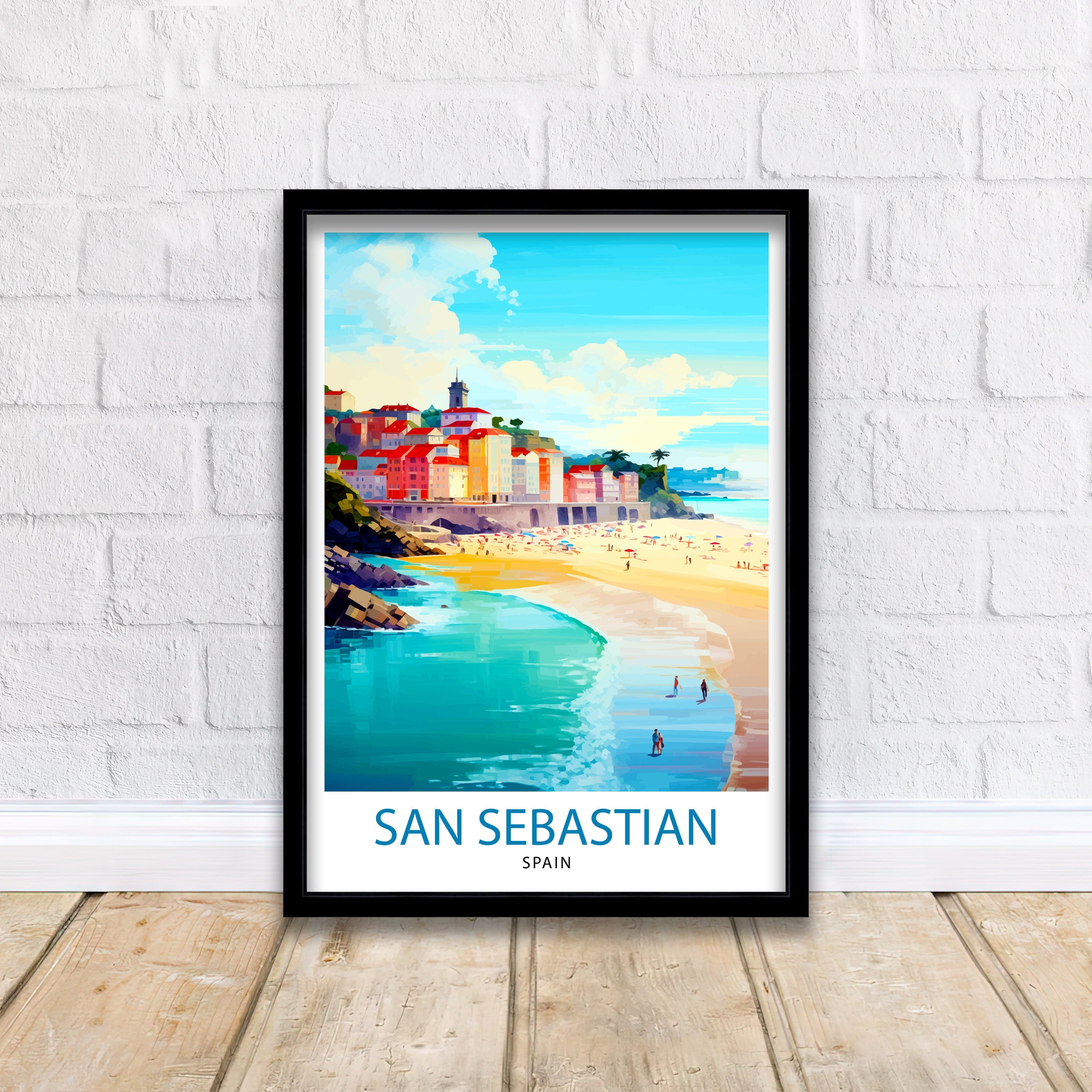 San Sebastian Spain Travel Print San Sebastian Wall Decor San Sebastian Poster Spain Travel Prints San Sebastian Art Print San Sebastian