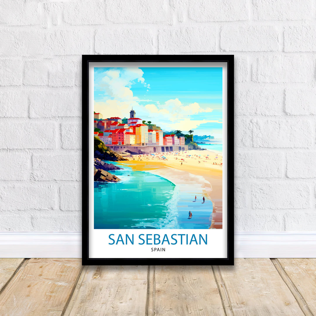 San Sebastian Spain Travel Poster San Sebastian