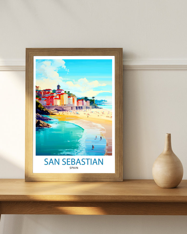 San Sebastian Spain Travel Poster San Sebastian