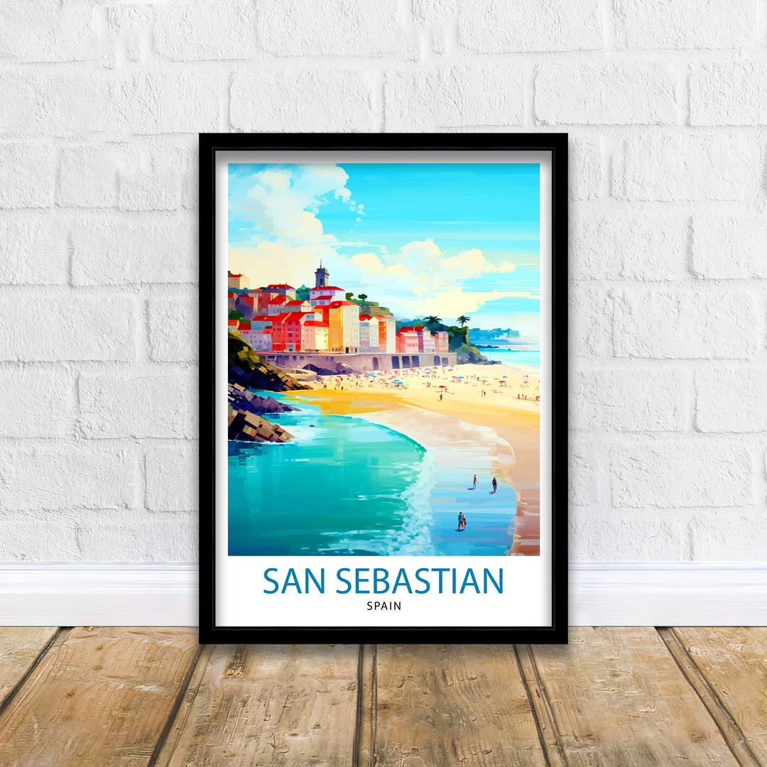 San Sebastian Spain Travel Poster San Sebastian