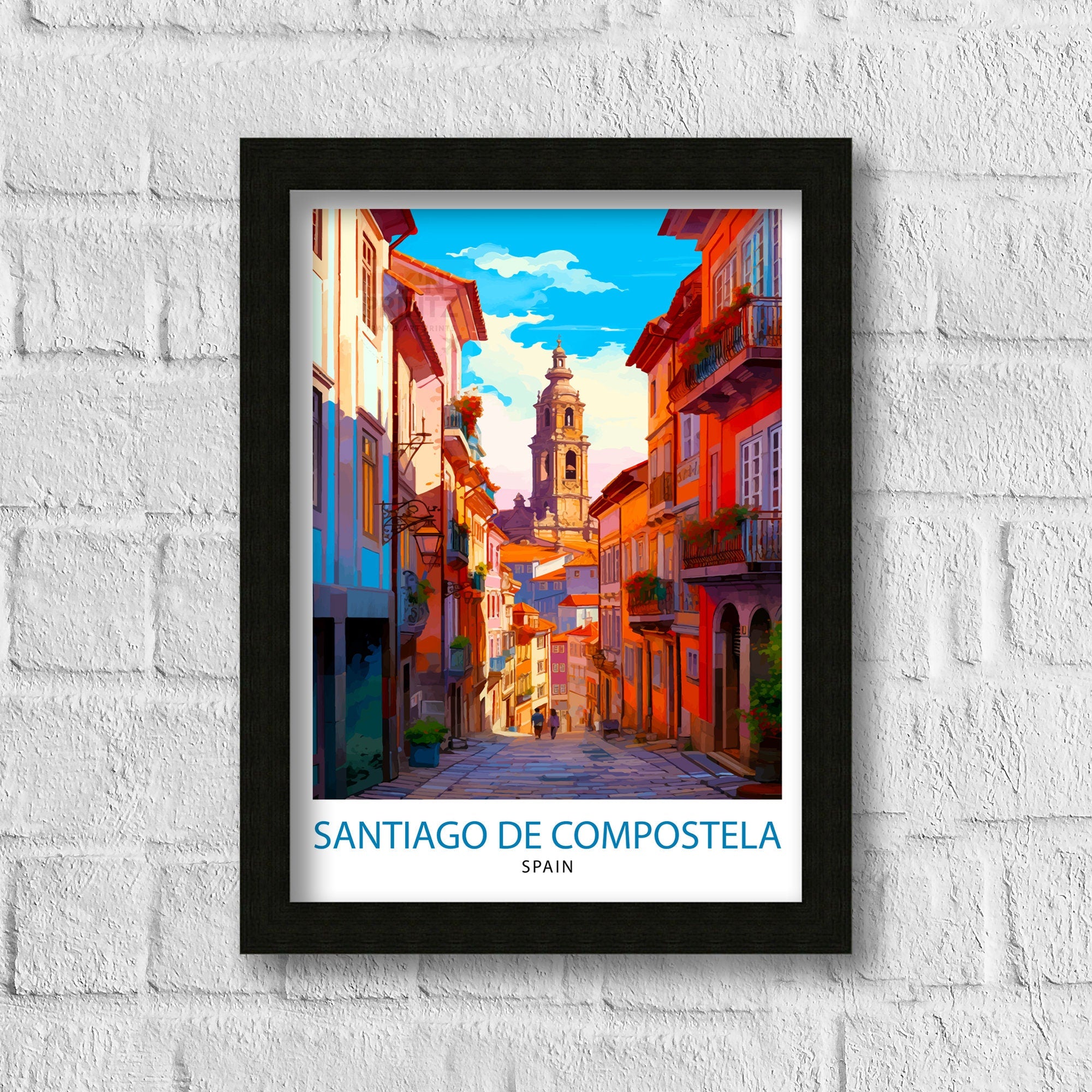 Santiago de Compostela Print Santiago Wall Decor Santiago Poster Santiago Art Print Santiago Wall Art Gift for Santiago Travel Santiago Home