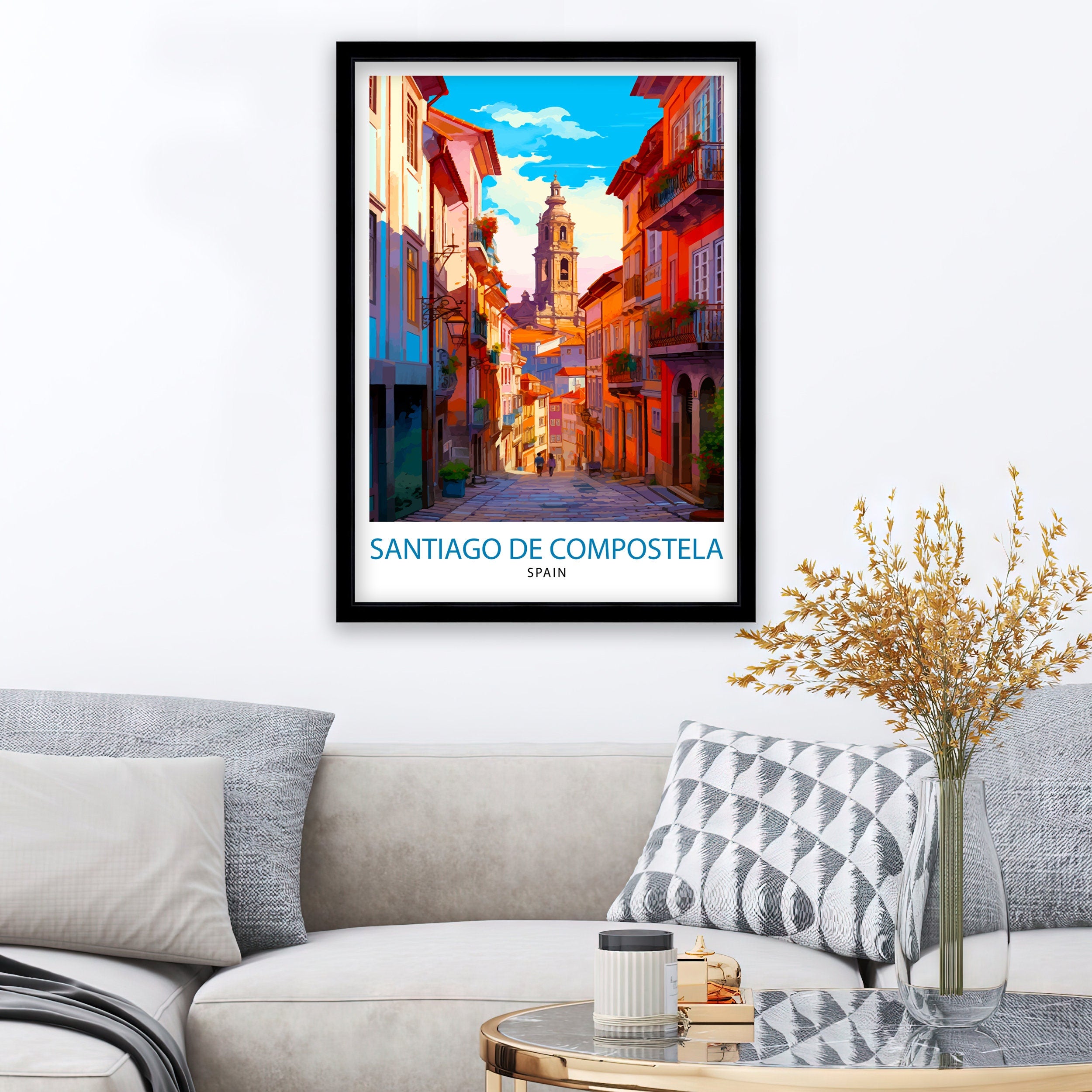 Santiago de Compostela Print Santiago Wall Decor Santiago Poster Santiago Art Print Santiago Wall Art Gift for Santiago Travel Santiago Home
