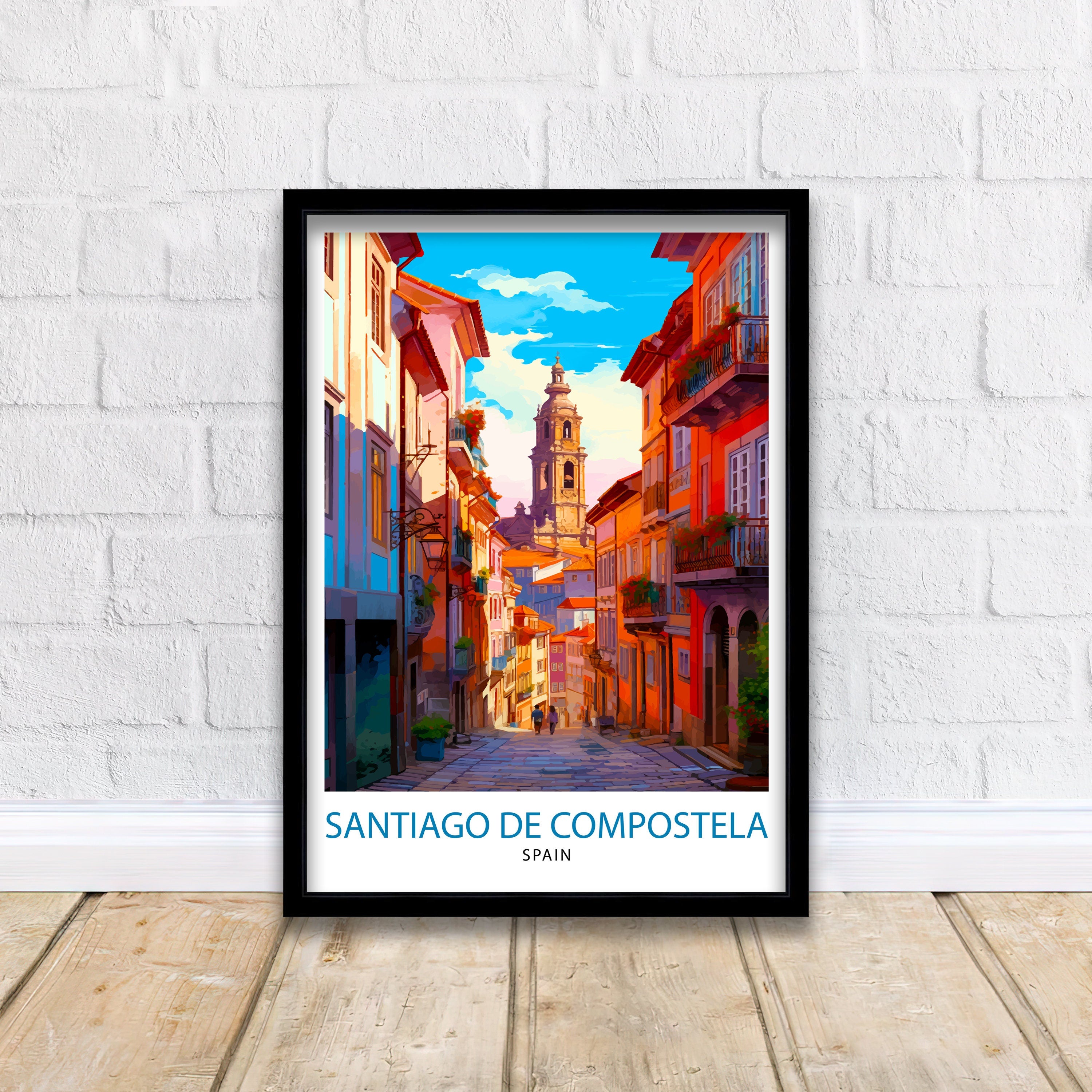 Santiago de Compostela Print Santiago Wall Decor Santiago Poster Santiago Art Print Santiago Wall Art Gift for Santiago Travel Santiago Home