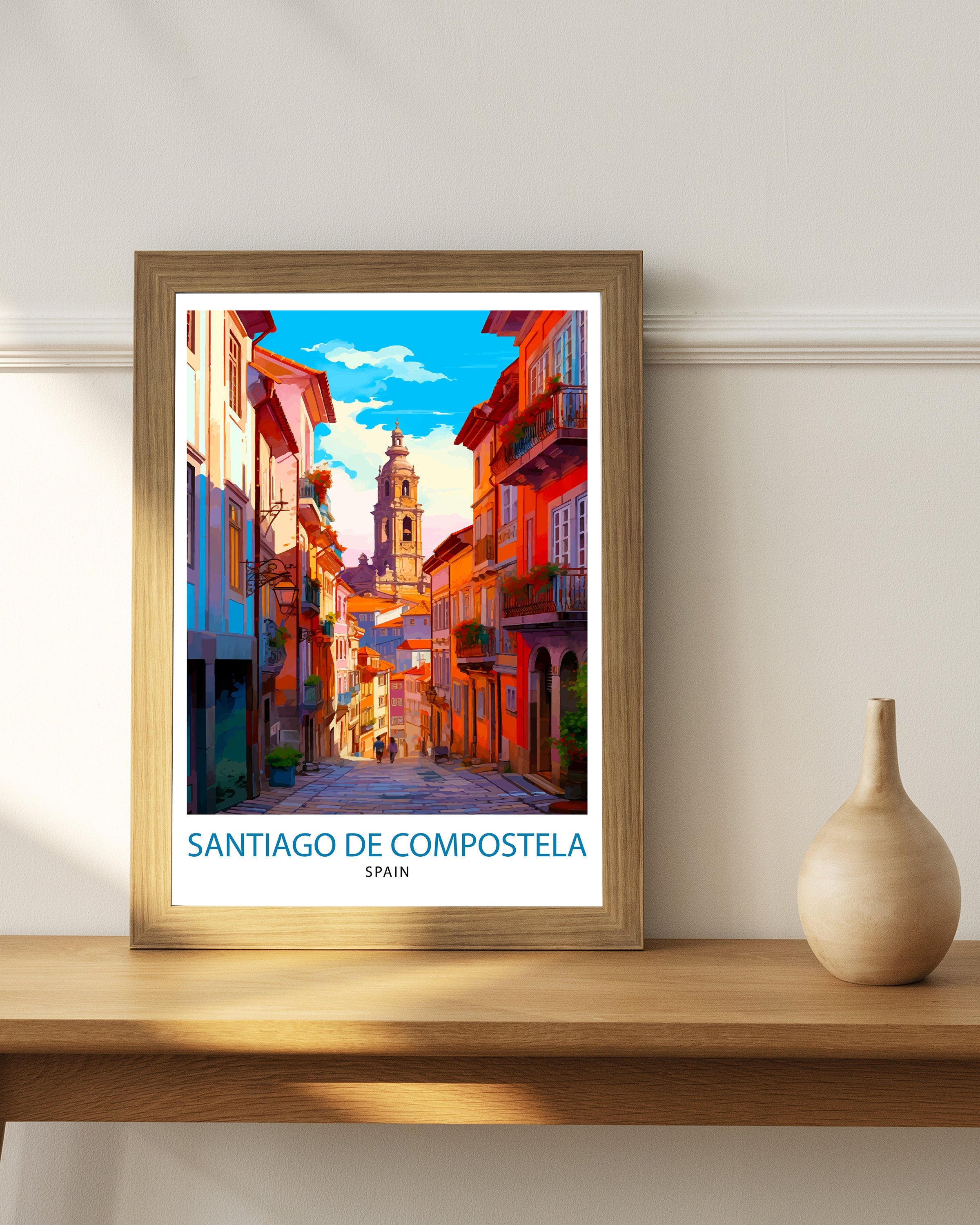 Santiago de Compostela Print Santiago Wall Decor Santiago Poster Santiago Art Print Santiago Wall Art Gift for Santiago Travel Santiago Home