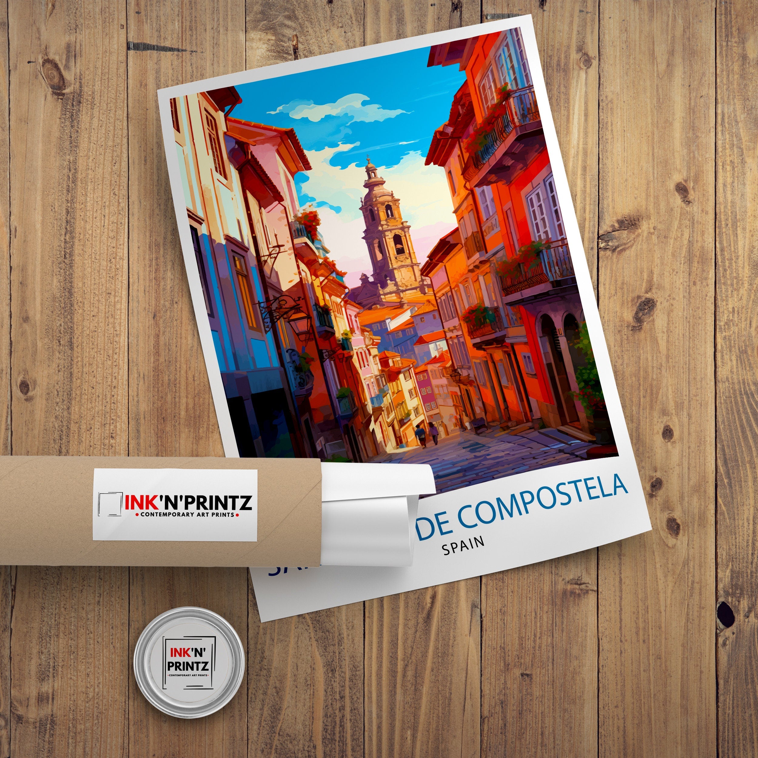 Santiago de Compostela Print Santiago Wall Decor Santiago Poster Santiago Art Print Santiago Wall Art Gift for Santiago Travel Santiago Home