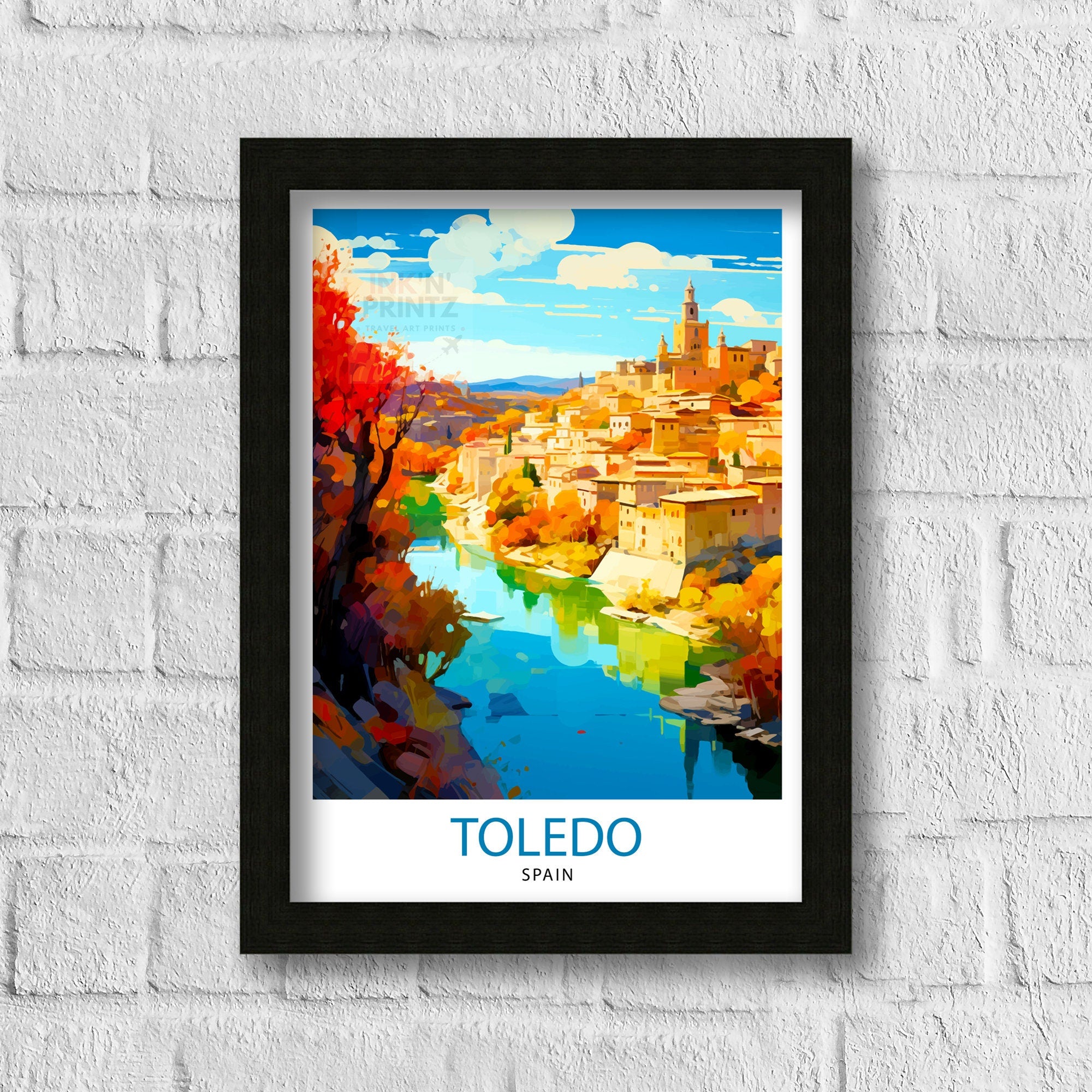 Toledo Spain Travel Print Toledo Wall Decor Toledo Poster Spain Travel Prints Toledo Art Print Toledo Illustration Toledo Wall Art