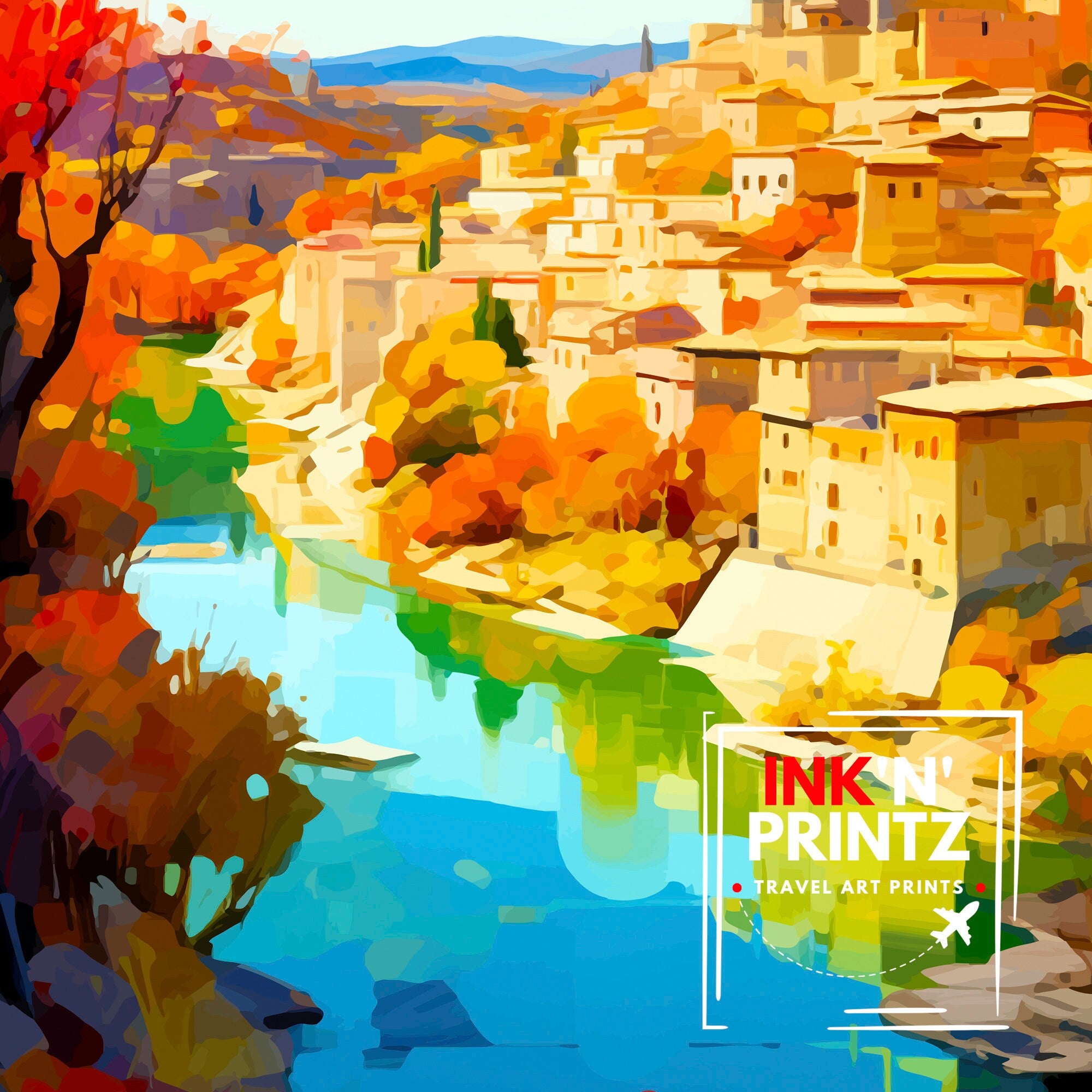 Toledo Spain Travel Print Toledo Wall Decor Toledo Poster Spain Travel Prints Toledo Art Print Toledo Illustration Toledo Wall Art