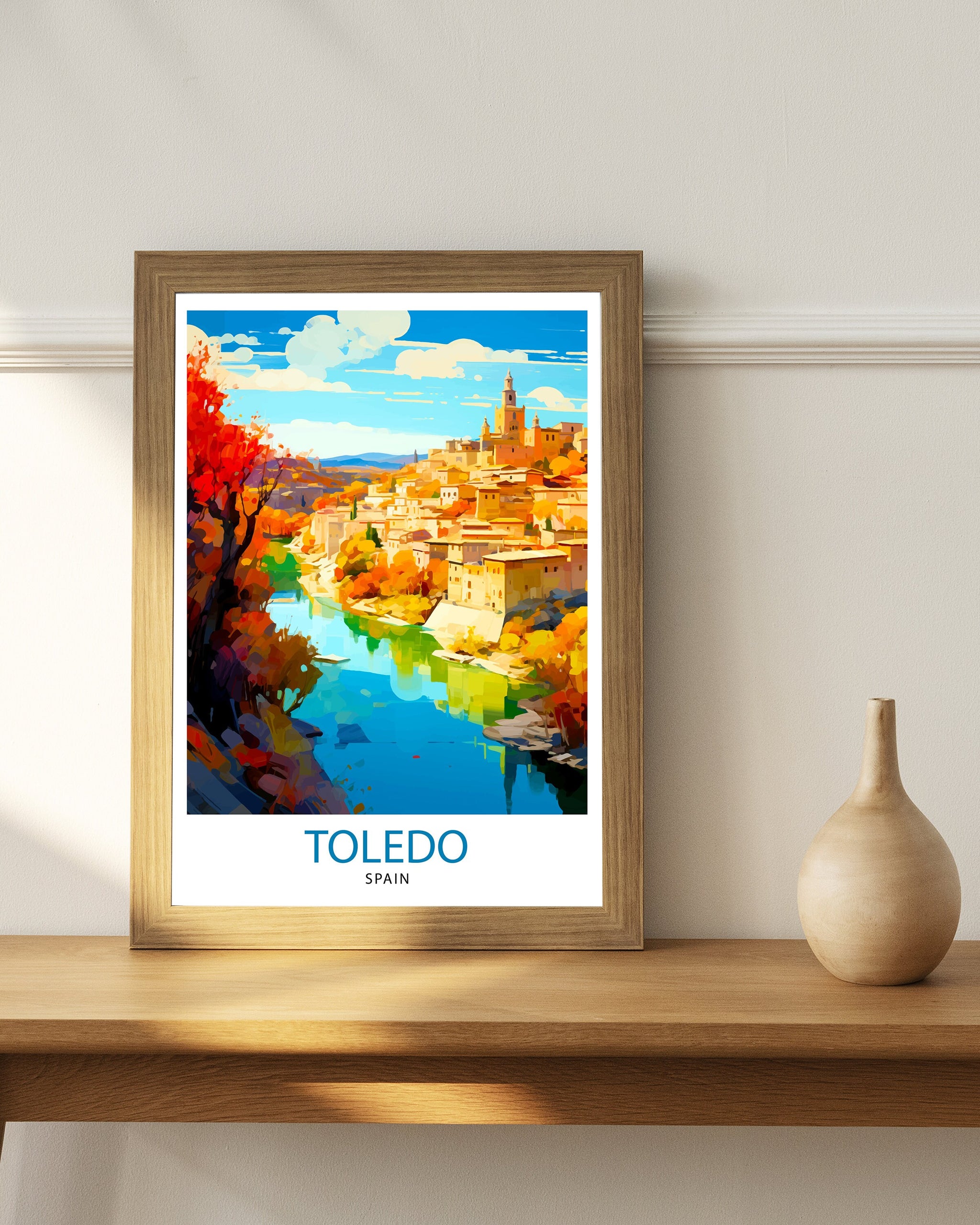 Toledo Spain Travel Print Toledo Wall Decor Toledo Poster Spain Travel Prints Toledo Art Print Toledo Illustration Toledo Wall Art
