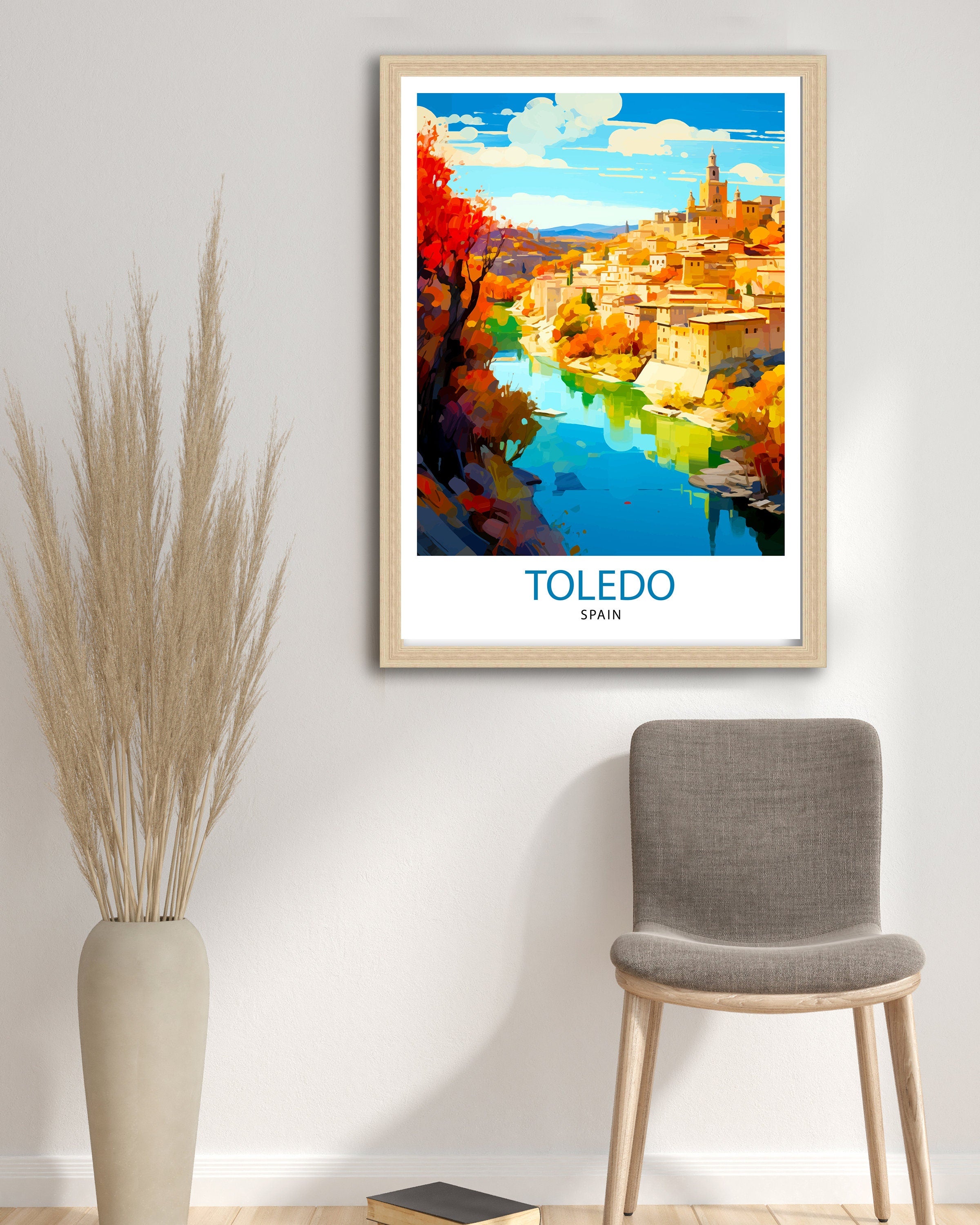 Toledo Spain Travel Print Toledo Wall Decor Toledo Poster Spain Travel Prints Toledo Art Print Toledo Illustration Toledo Wall Art