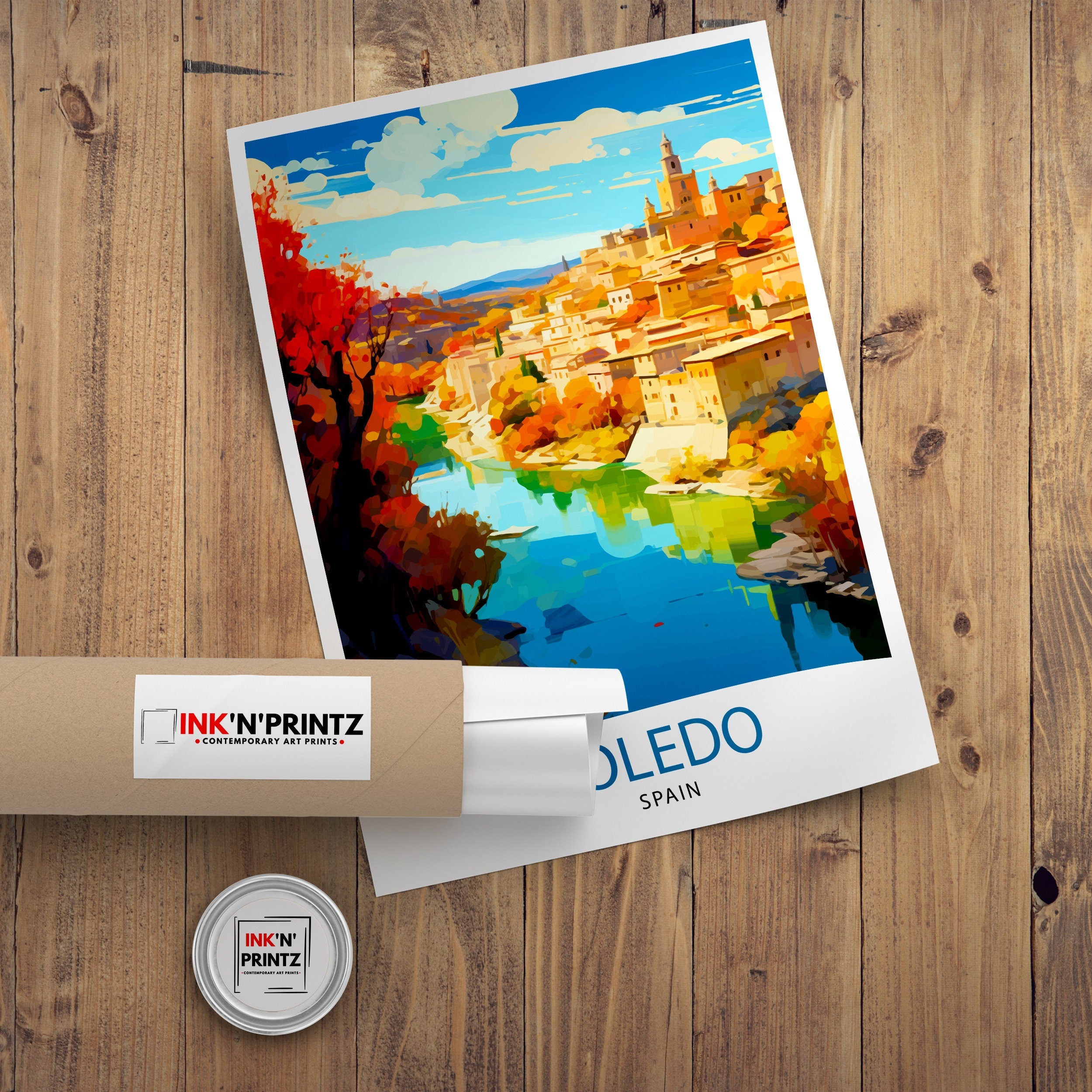 Toledo Spain Travel Print Toledo Wall Decor Toledo Poster Spain Travel Prints Toledo Art Print Toledo Illustration Toledo Wall Art