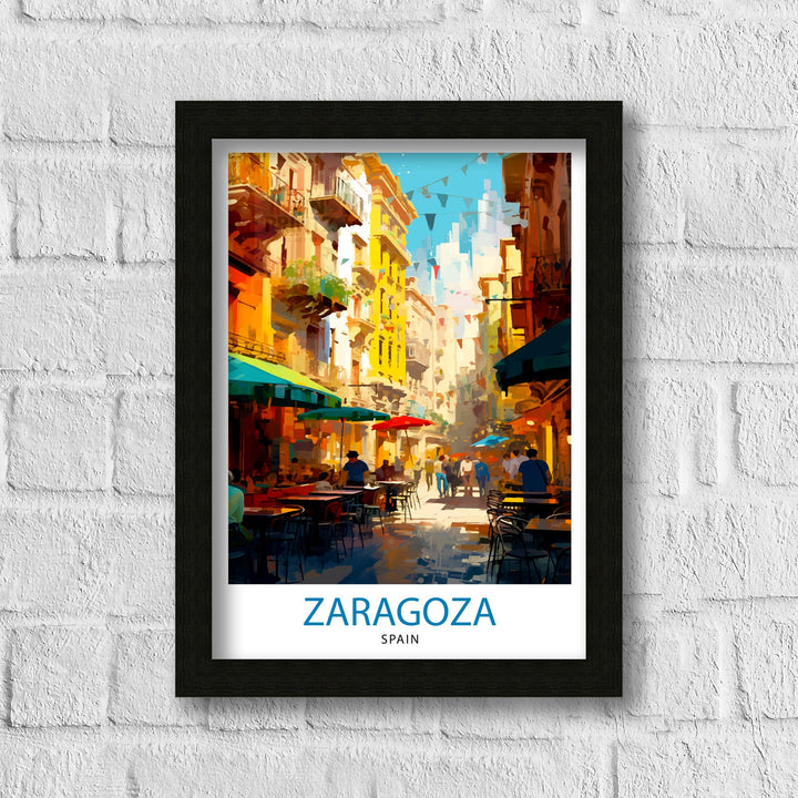 Zaragoza Spain Travel Poster Zaragoza