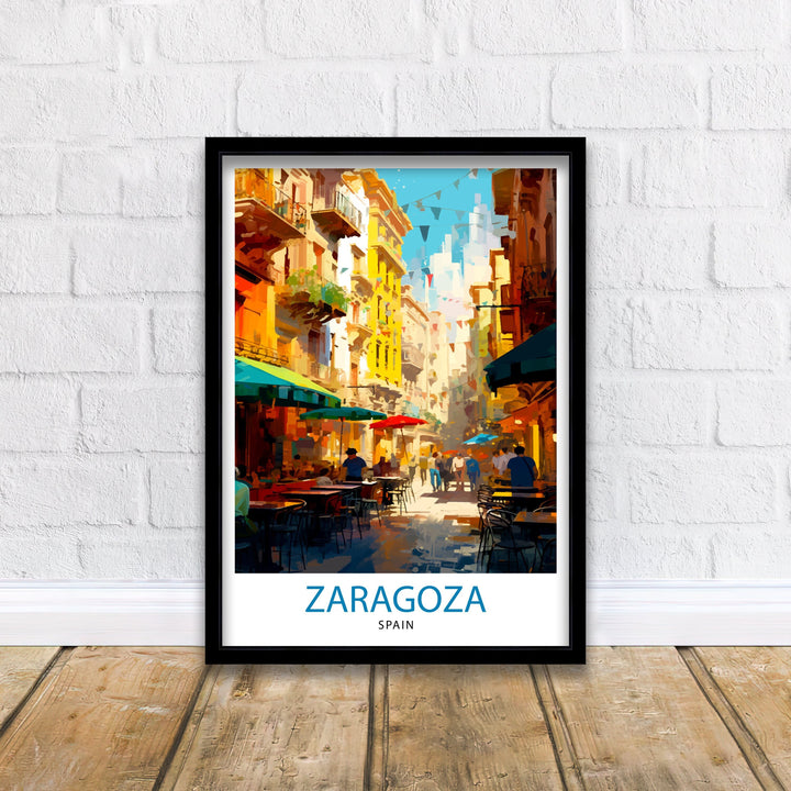 Zaragoza Spain Travel Poster Zaragoza