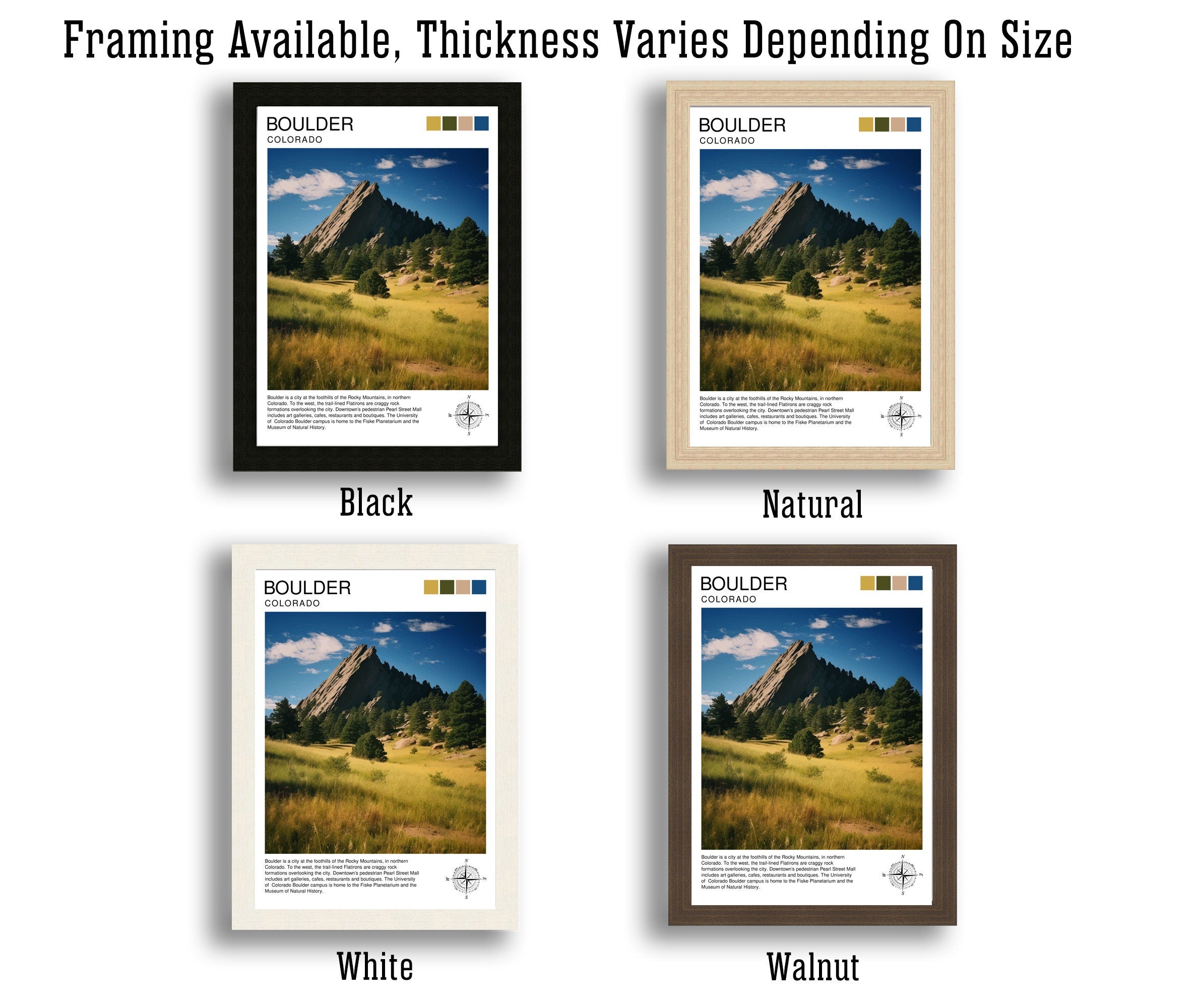 Boulder Colorado Travel Print| Colorado Wall Decor Boulder Poster Rocky Mountain Travel Prints Colorado Art Print Boulder Illustration