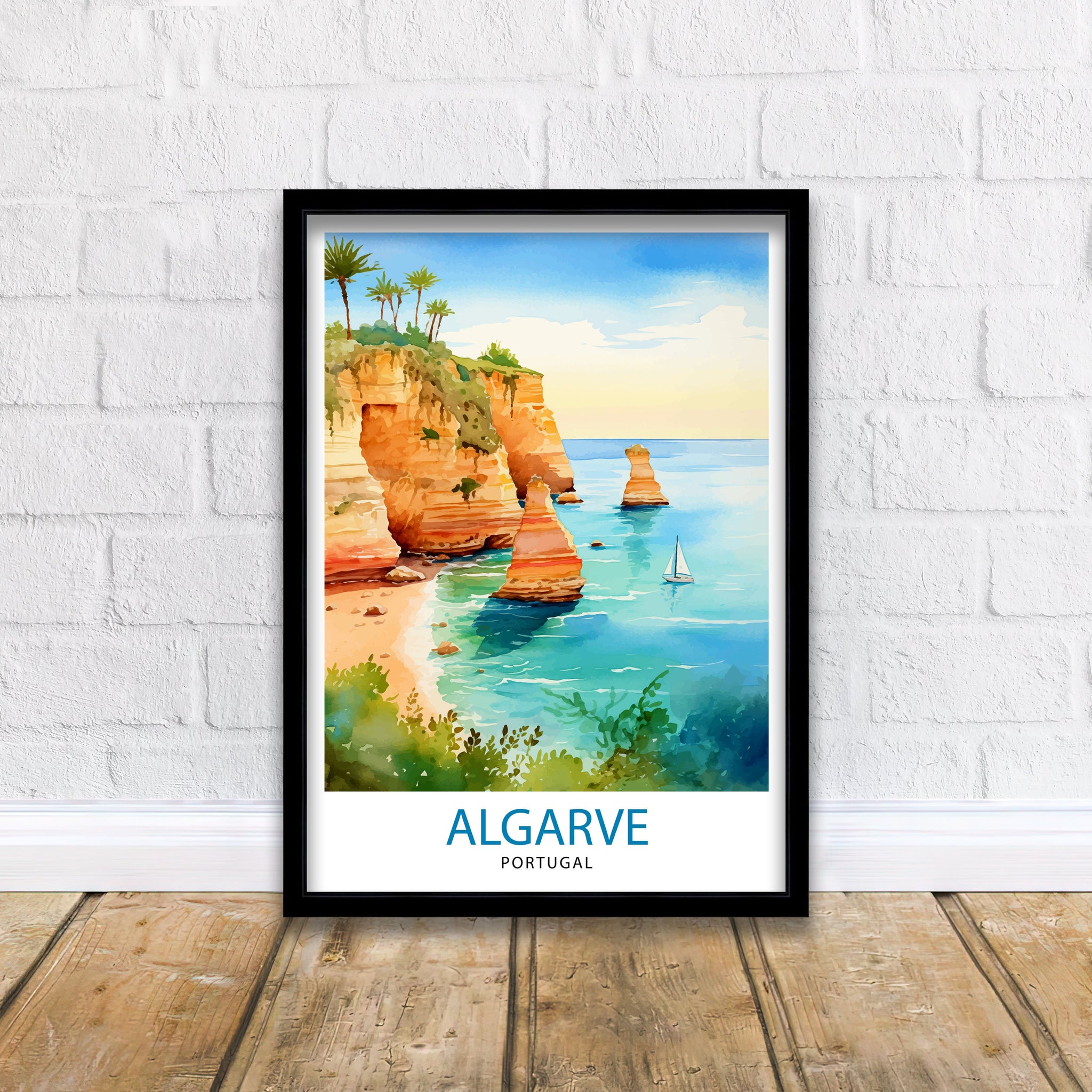Algarve Portugal Travel Print Algarve Wall Decor Algarve Poster Portugal Travel Prints Algarve Art Print Algarve Illustration Algarve Wall