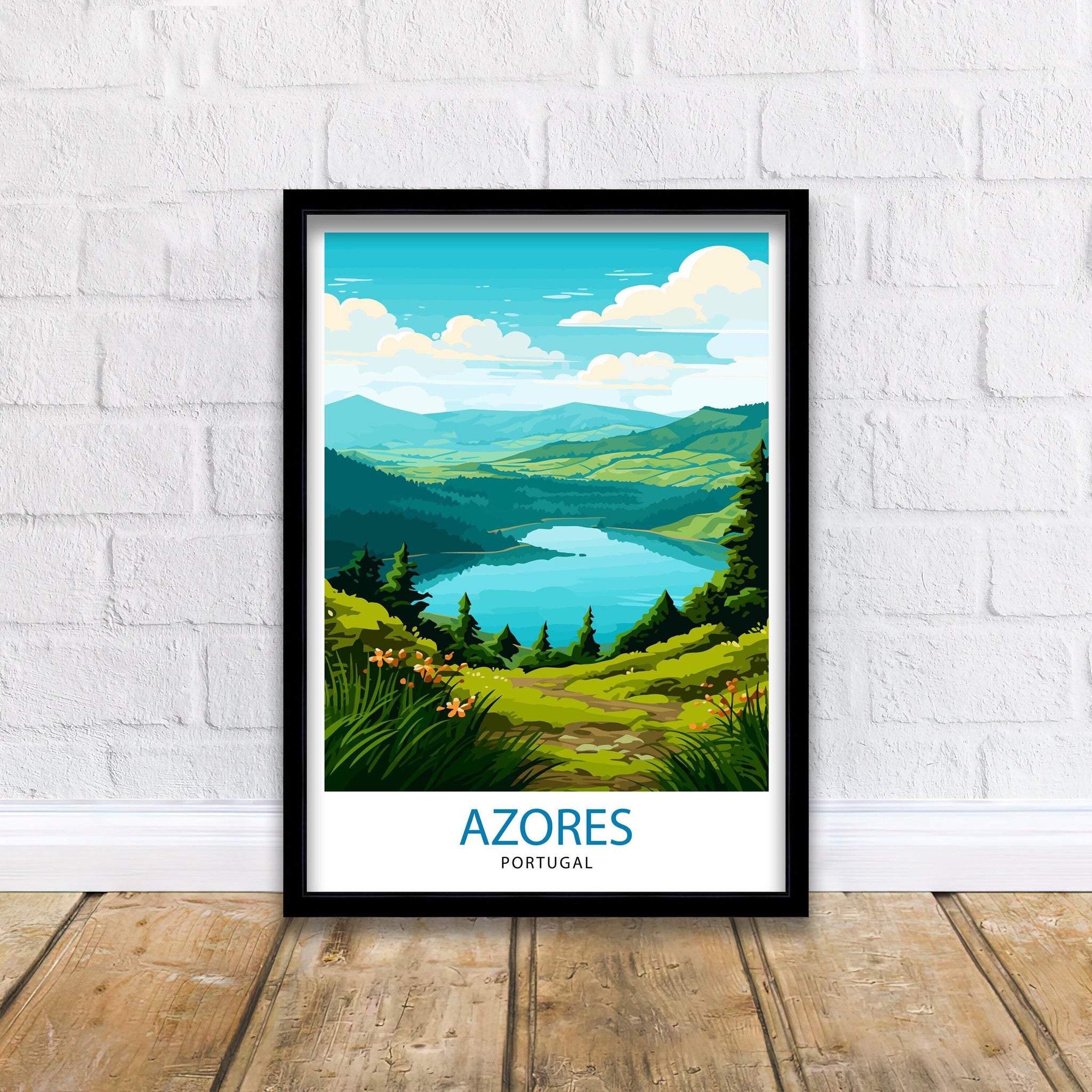 Azores Portugal Print Azores Wall Decor Azores Poster Azores Art Print Azores Wall Art Gift for Azores Travel Azores Home Decor