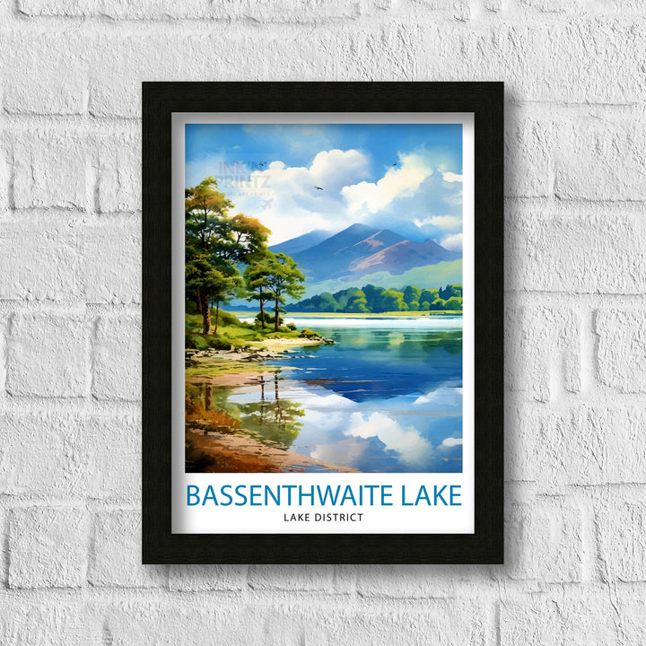 Bassenthwaite Lake Lake District Travel Poster Lake District