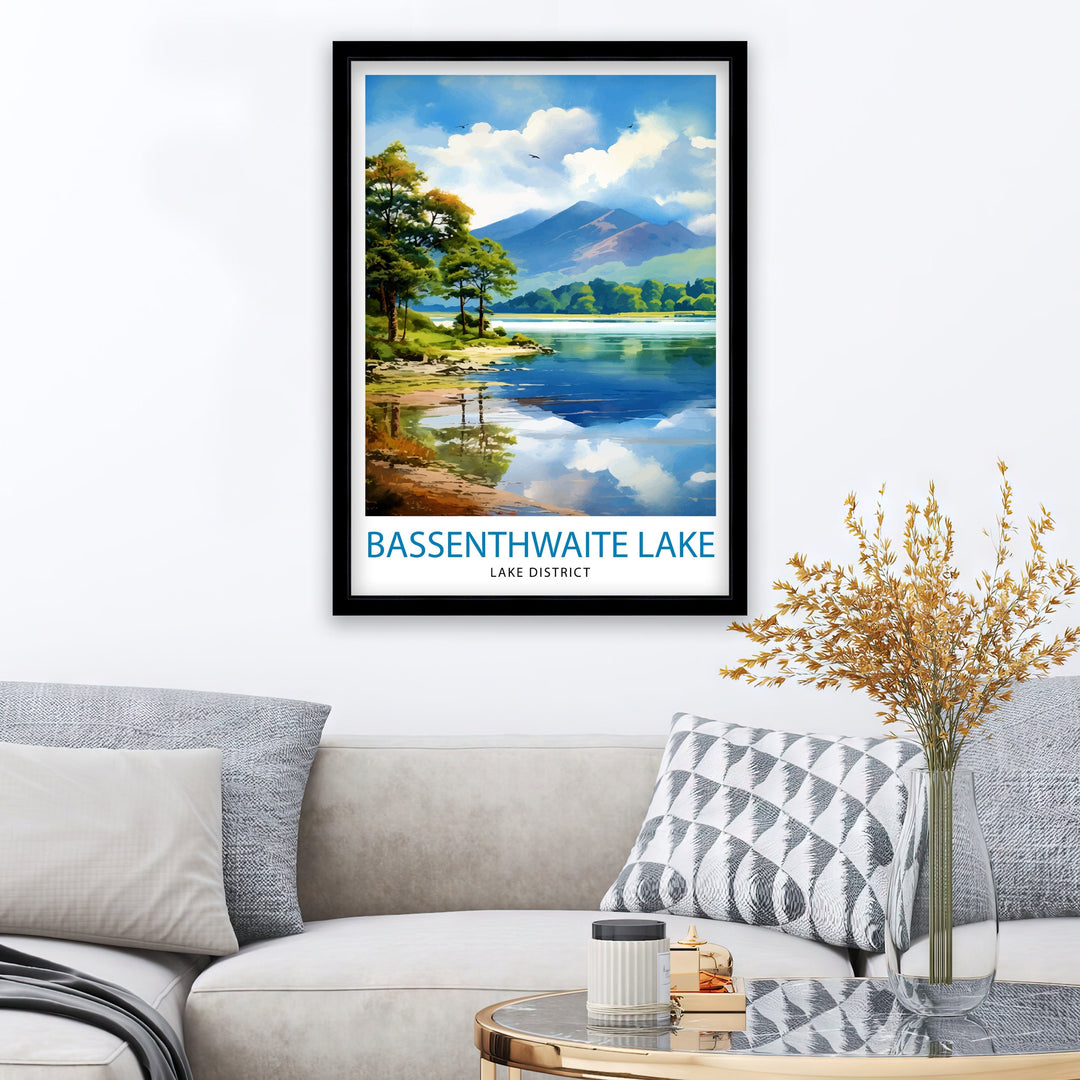 Bassenthwaite Lake Lake District Travel Poster Lake District