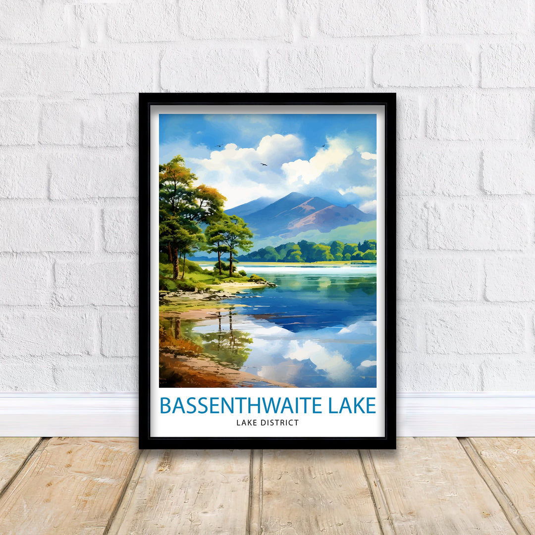 Bassenthwaite Lake Lake District Travel Poster Lake District