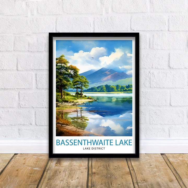 Bassenthwaite Lake Lake District Travel Poster Lake District