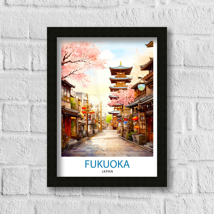 Fukuoka Japan Travel Poster Fukuoka