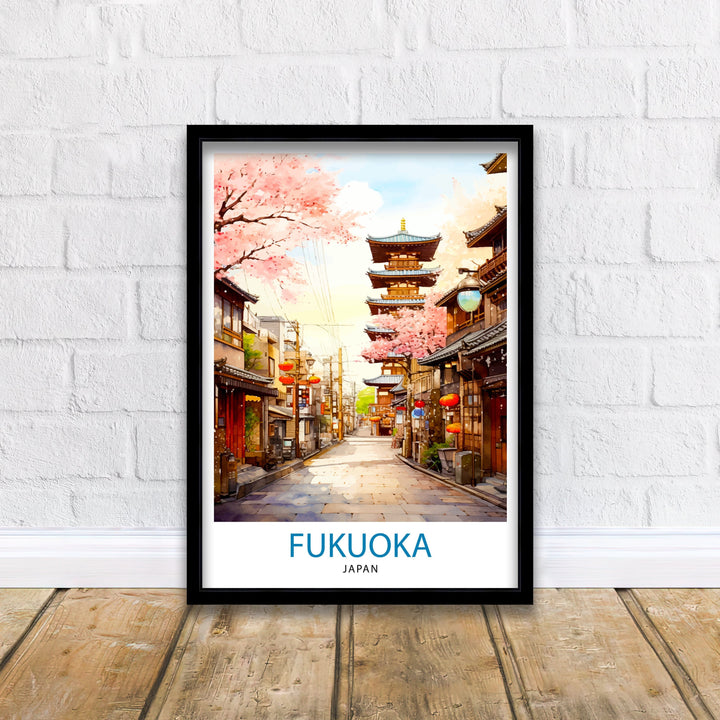 Fukuoka Japan Travel Poster Fukuoka