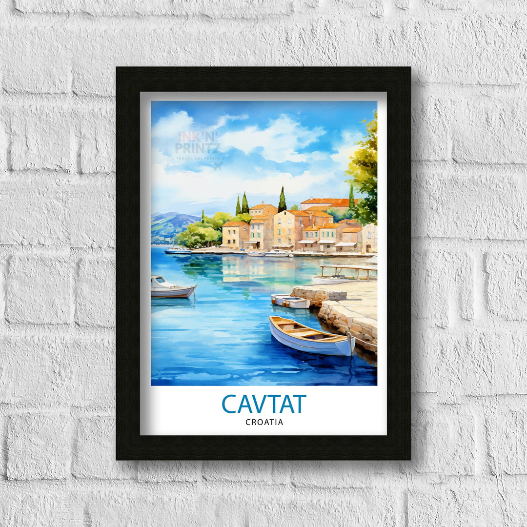 Cavtat Croatia Travel Poster Cavtat Wall Art Cavtat Illustration Croatia Travel Poster Cavtat Home Decor Cavtat Gift