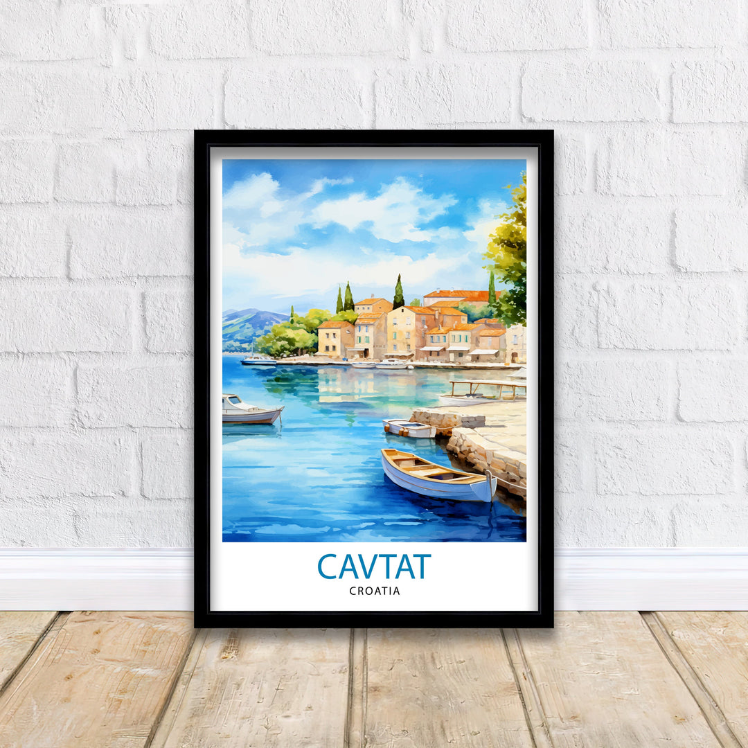 Cavtat Croatia Travel Poster Cavtat Wall Art Cavtat Illustration Croatia Travel Poster Cavtat Home Decor Cavtat Gift