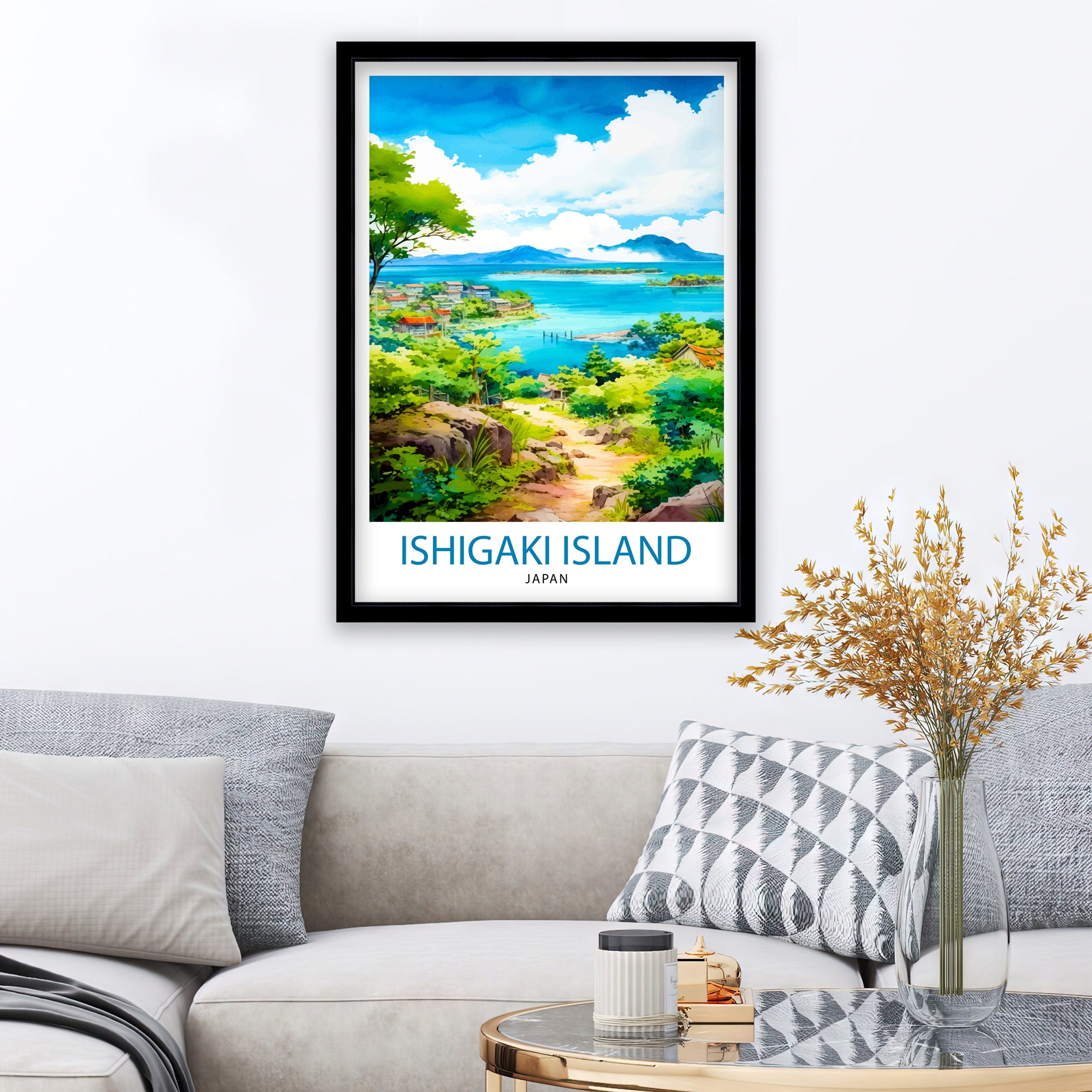 Ishigaki Island Japan Travel Print Ishigaki Wall Decor Ishigaki Poster Japan Travel Prints Ishigaki Art Print Ishigaki Illustration